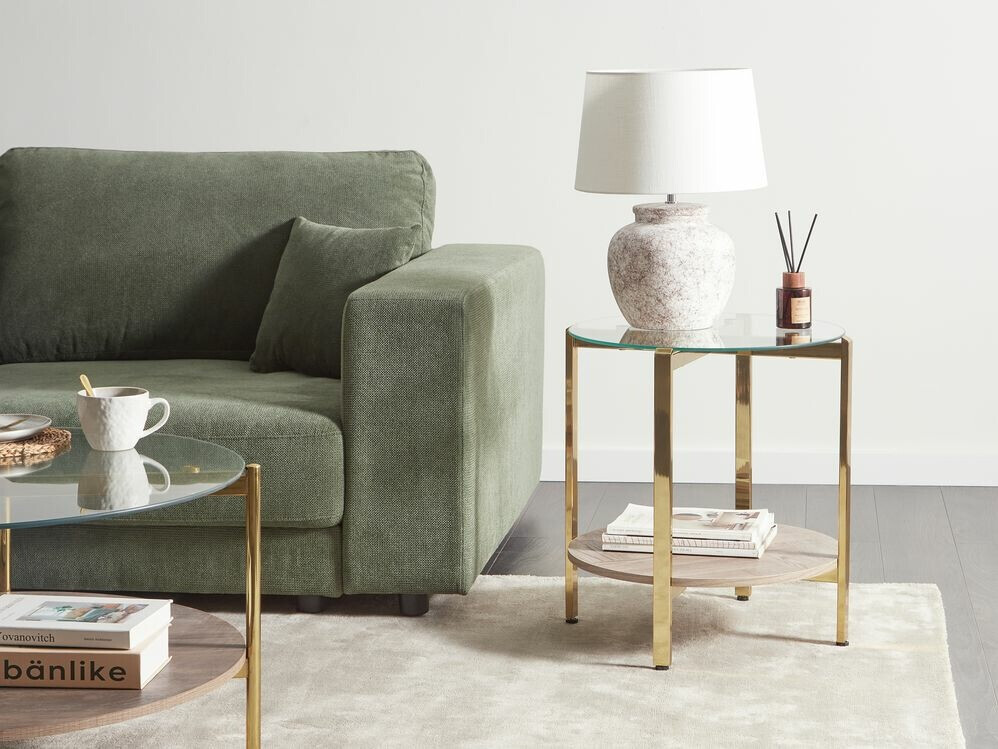 Kafijas galdiņš Berwyn 2277 (Zelta + Gaišs koks)