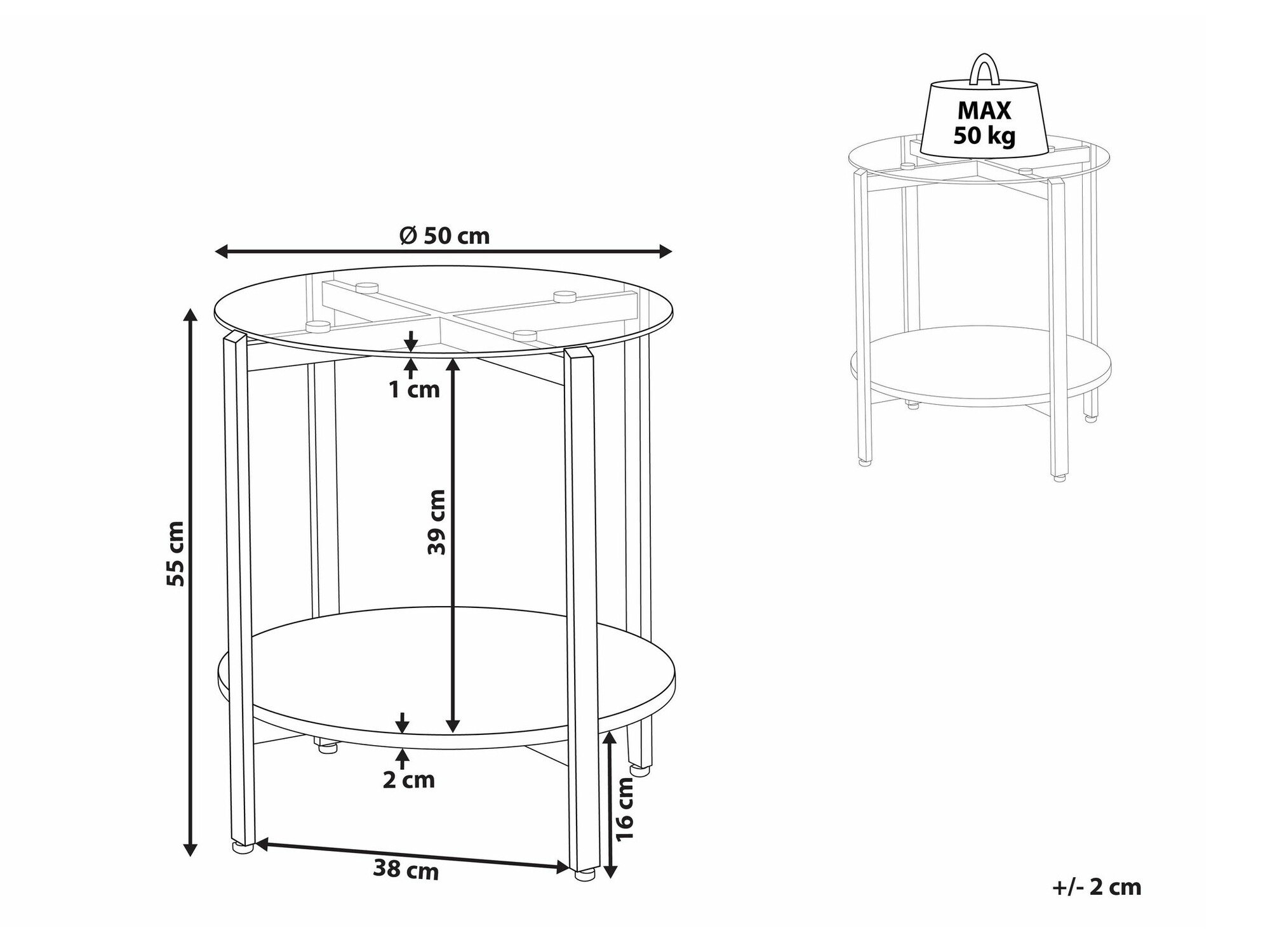 Кофейный столик Berwyn 2277 (Золотой + Светлое дерево)