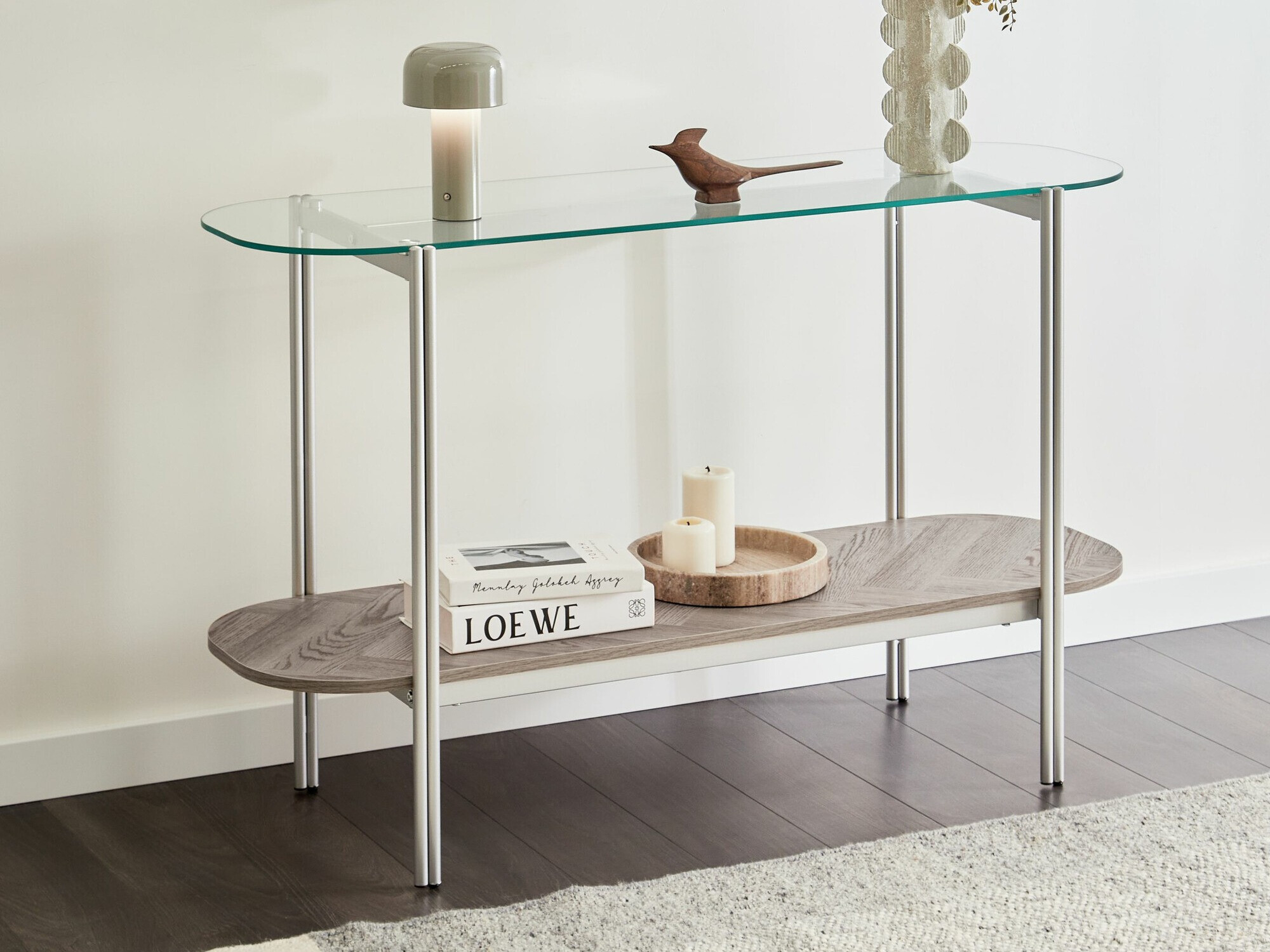 Консоль Berwyn 2278 (Серебряный + Светлое дерево)