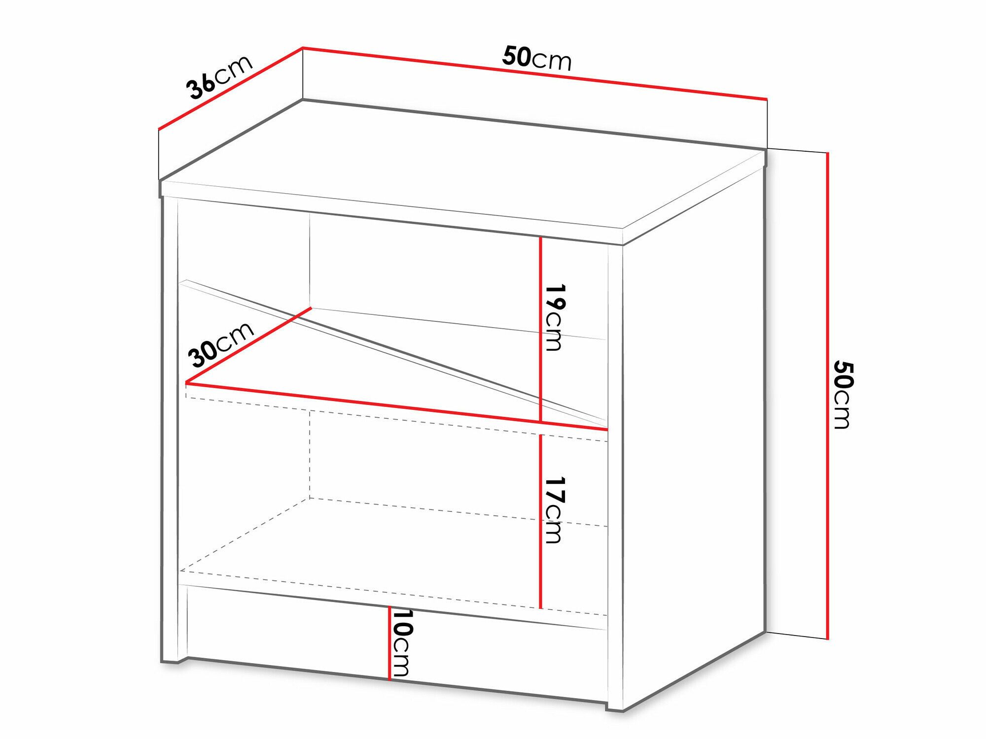 Прикроватная тумбочка Tenreme 105 (Дуб + Чёрный)
