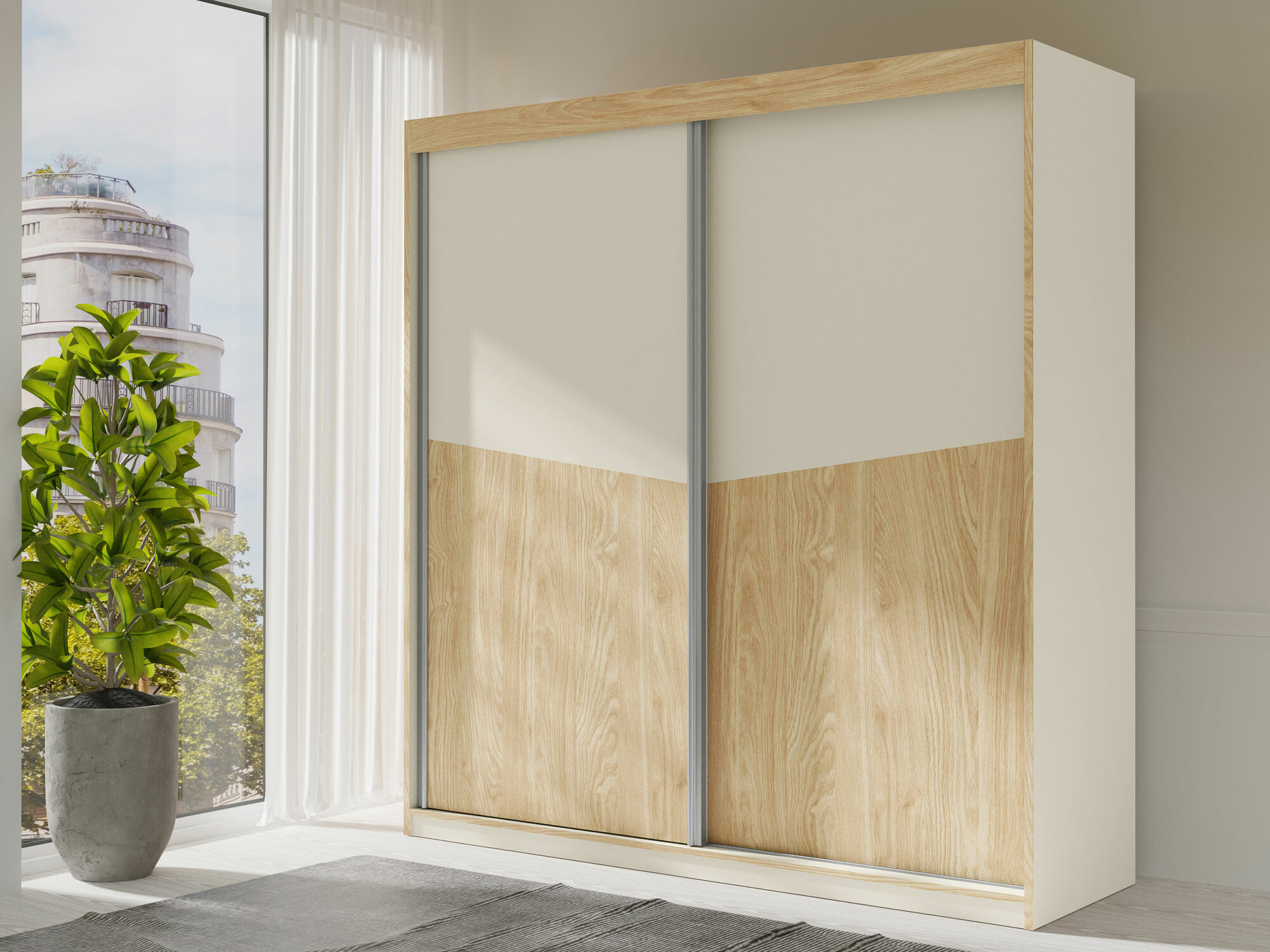 Шкаф Tenreme 100 (Бежевый + Дуб)