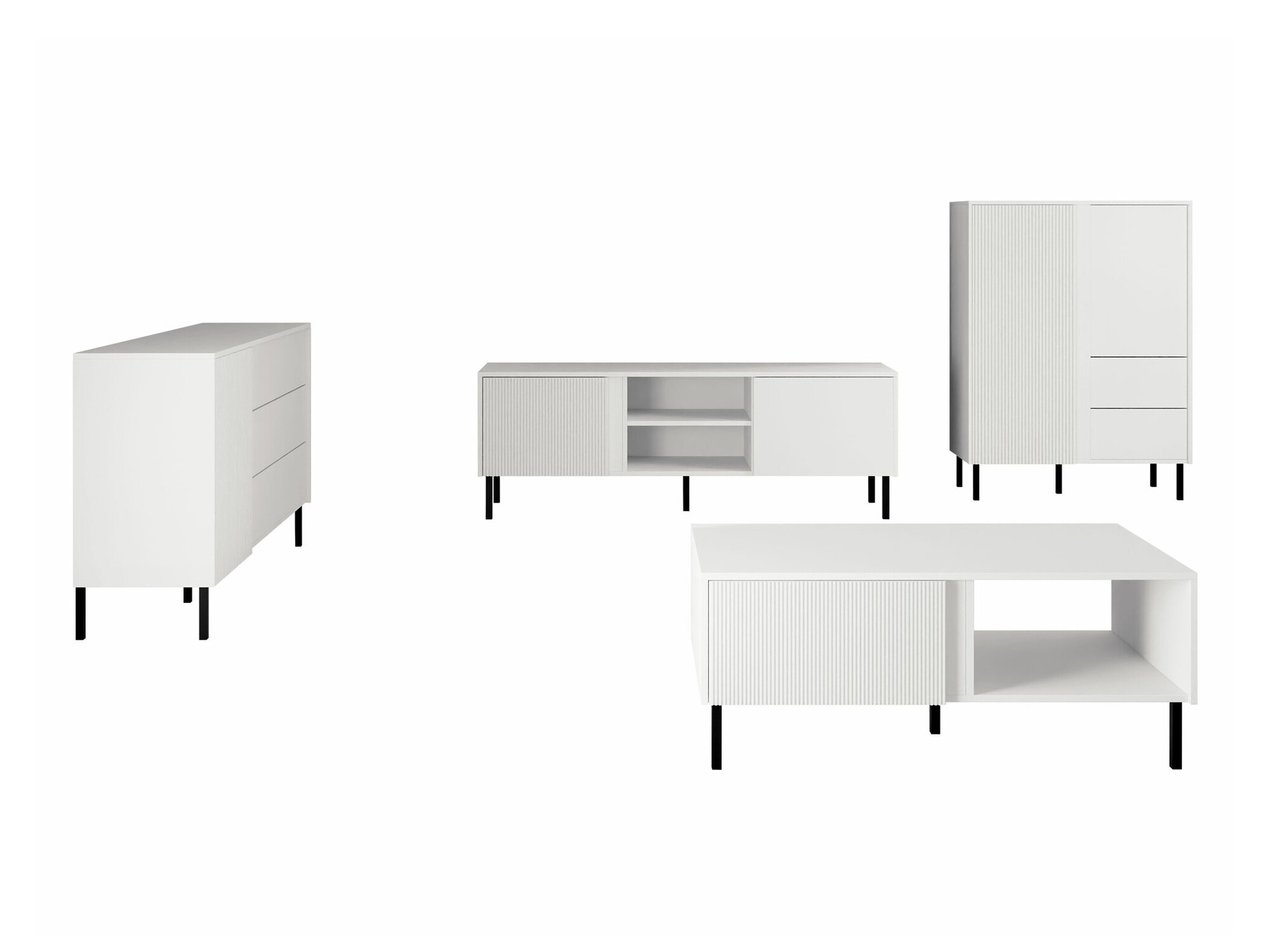 Viesistabas komplekts Lumiri 108 (Balts)