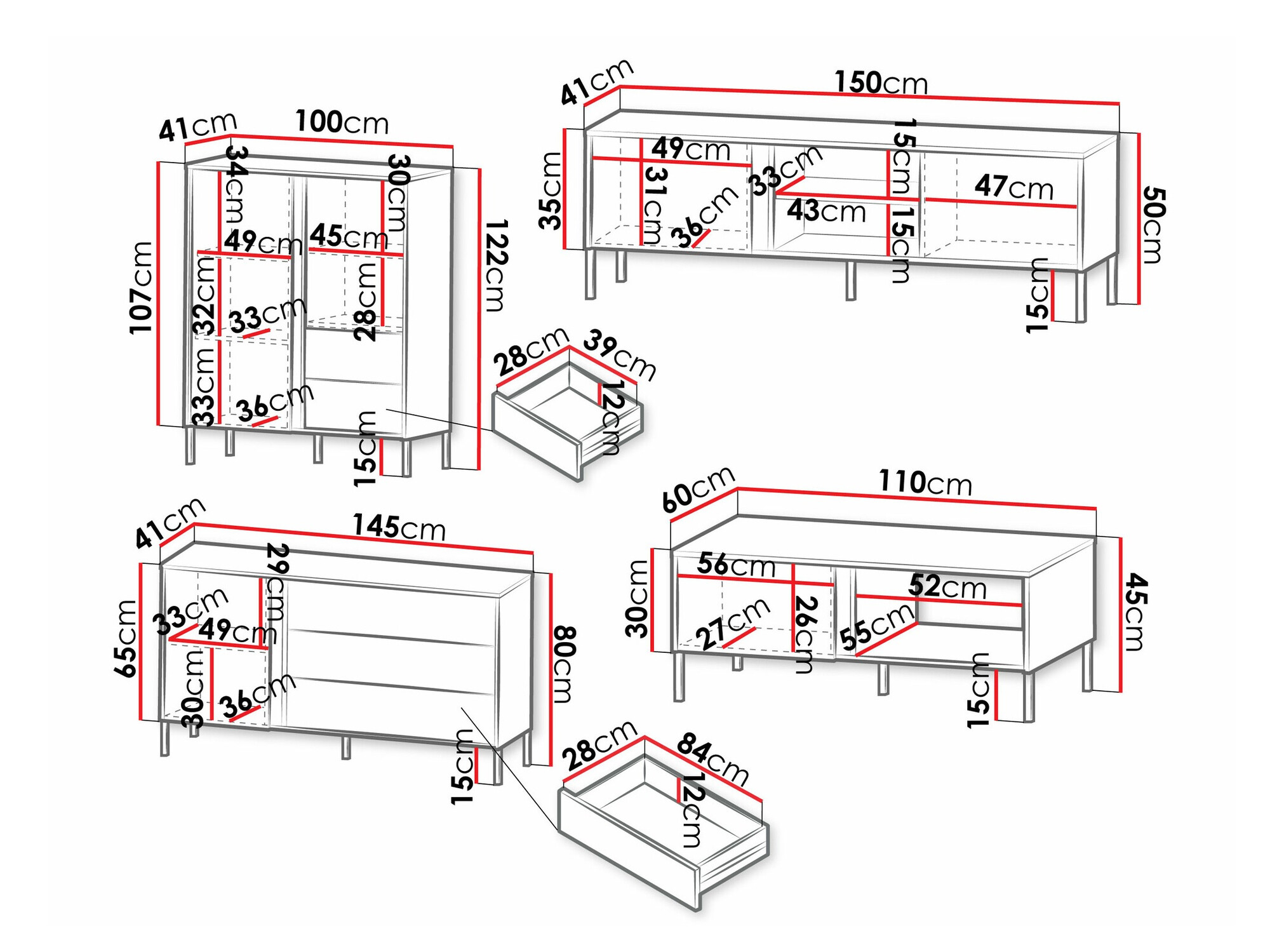 Viesistabas komplekts Lumiri 108 (Balts)