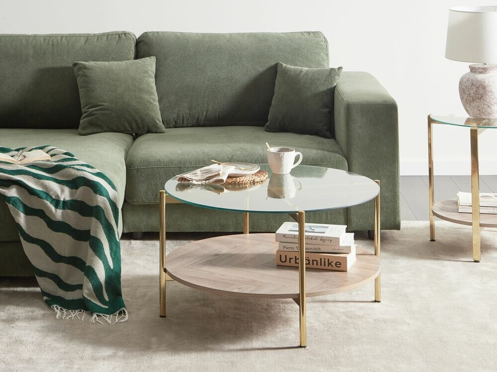 Журнальный столик Berwyn 2275 (Золотой + Светлое дерево)