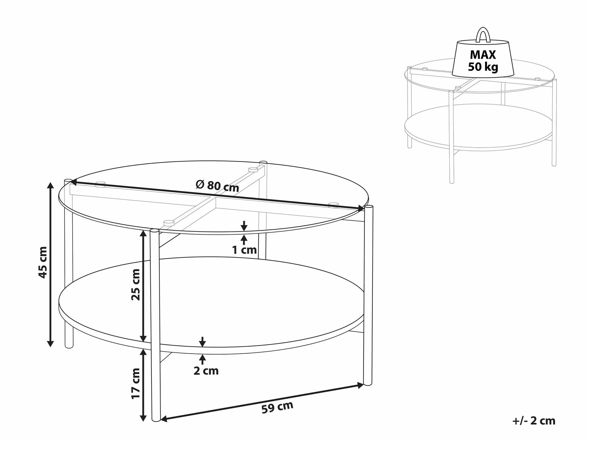 Журнальный столик Berwyn 2275 (Золотой + Темное дерево)