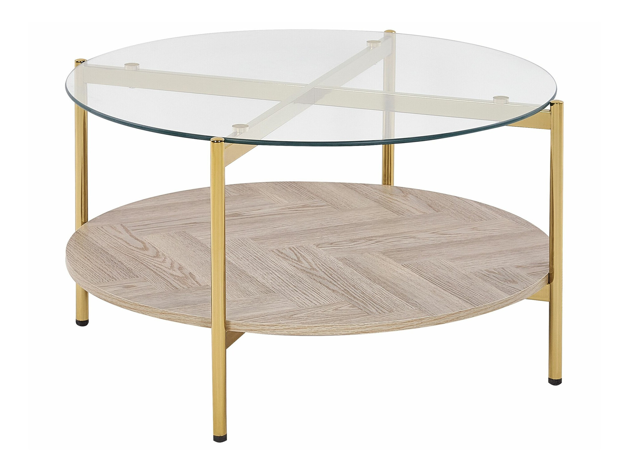 Žurnālu galdiņš Berwyn 2275 (Zelta + Gaišs koks)