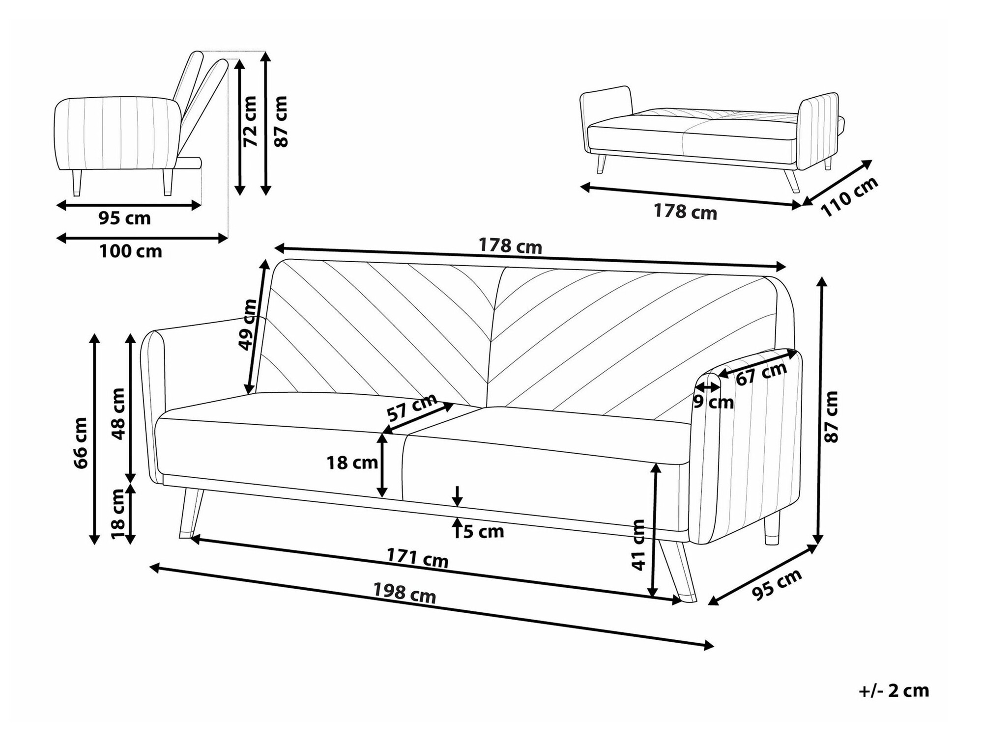 Диван-кровать Berwyn 2283 (Оранжевый)