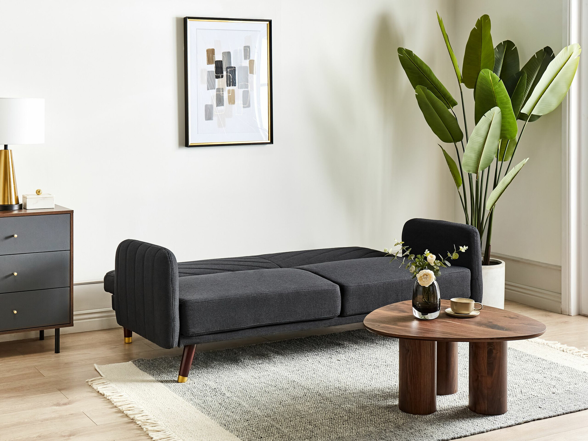 Dīvāns gulta Berwyn 2283 (Melns)