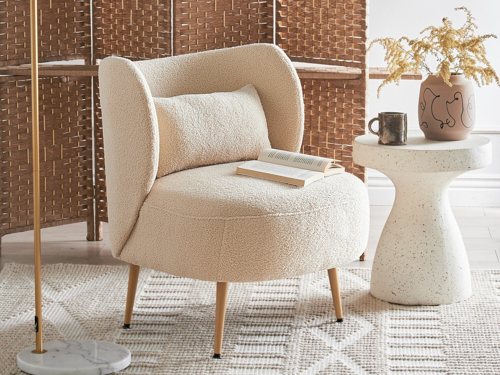 Krēsls Berwyn 570 (Bēšs + Gaišs koks)