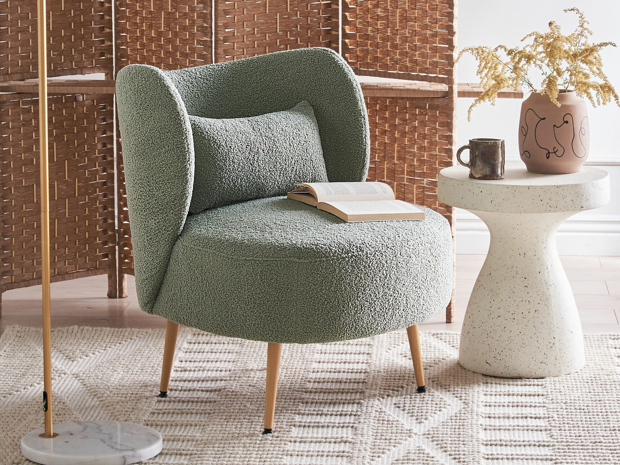 Krēsls Berwyn 570 (Zaļš + Gaišs koks)