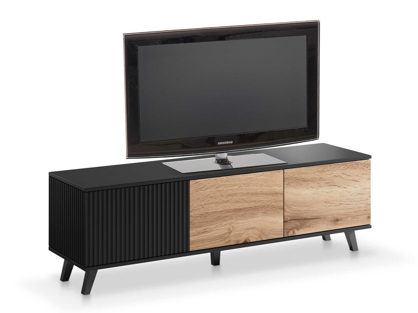 TV galds Luelia 116 (Melns + Votan ozols)