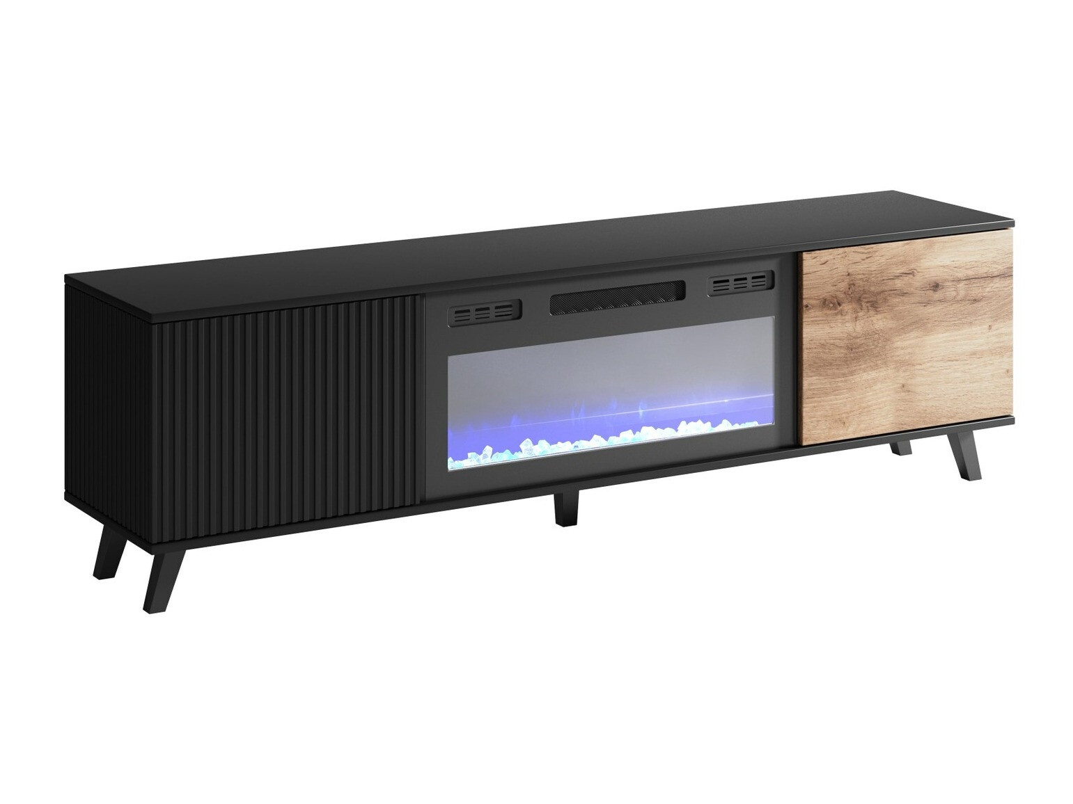 ТВ тумба Luelia 121 (Чёрный + Дуб вотан)