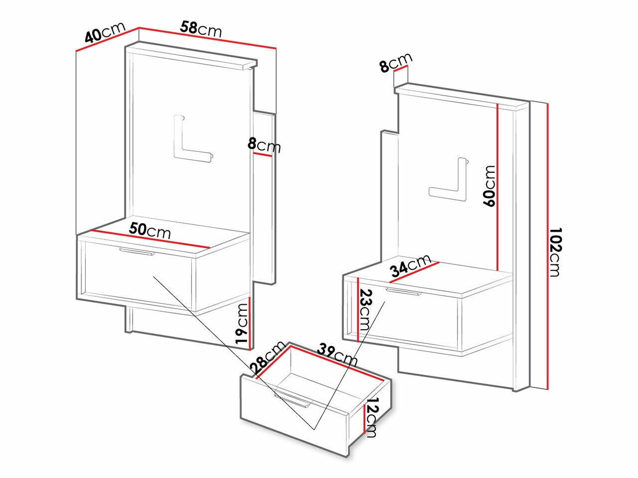 Комплект прикроватных тумбочек Flodale 102