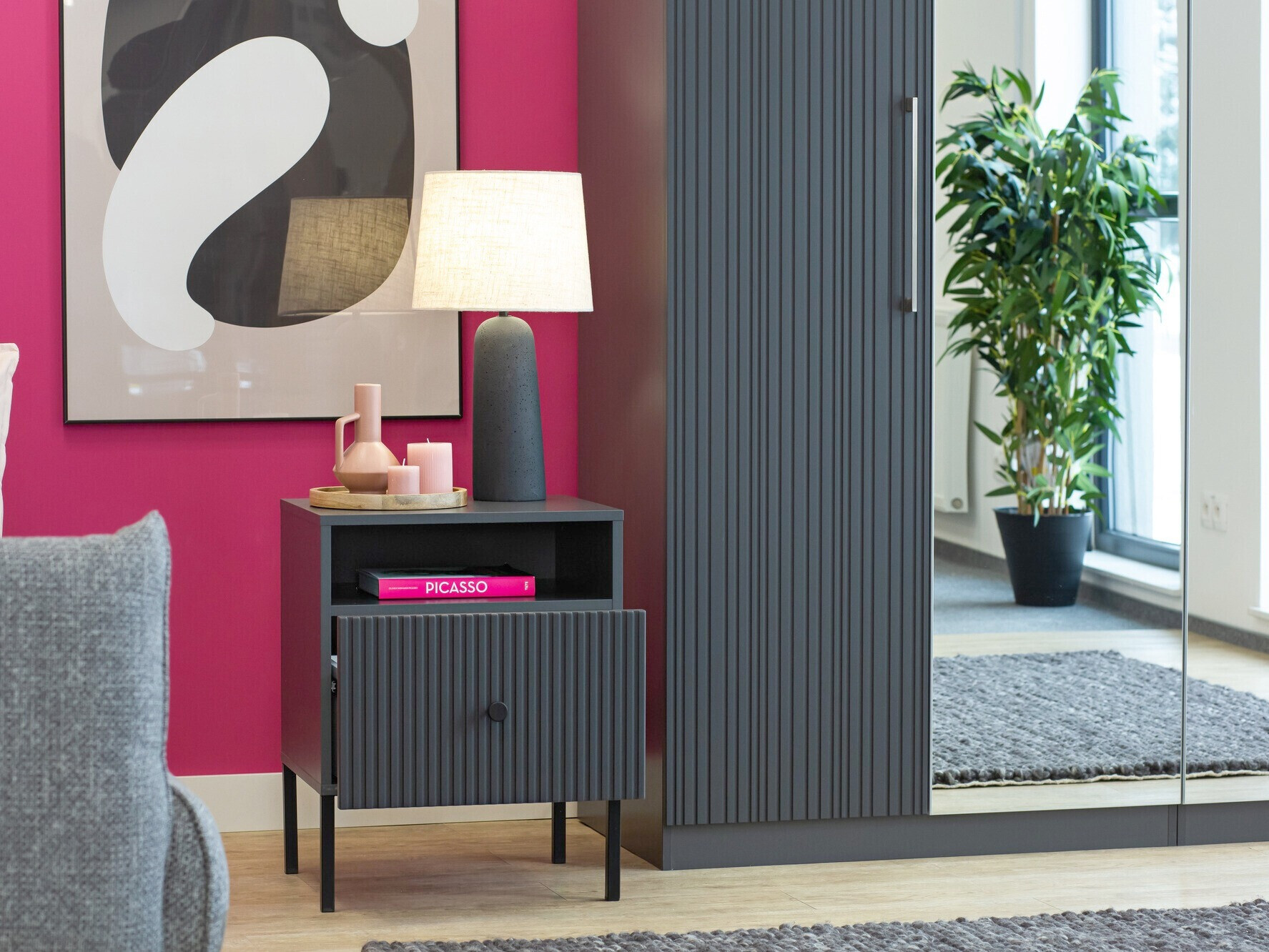 Прикроватная тумбочка Etliva 106 (Антрацит)