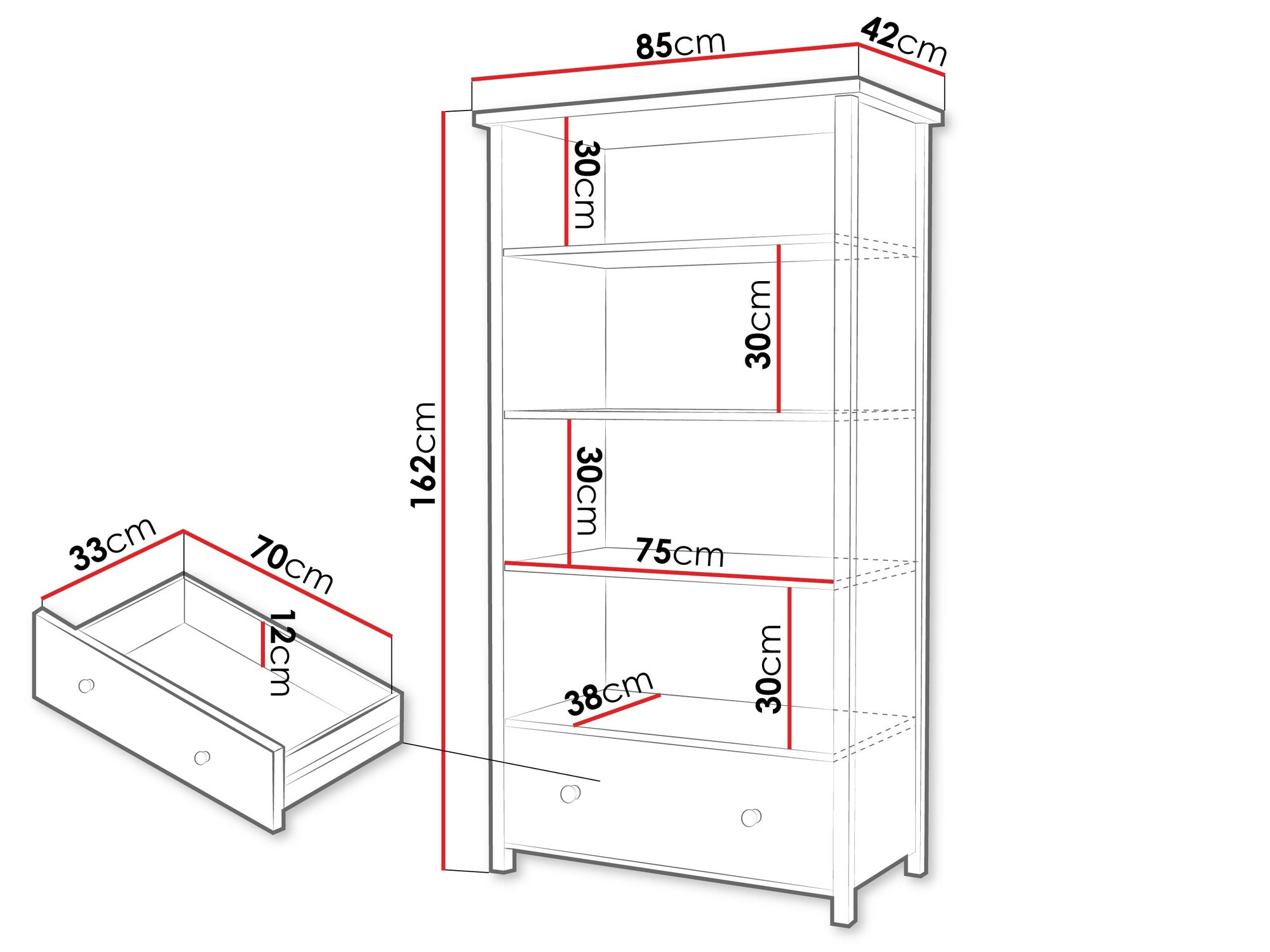 Стеллаж Romelbo 142 (Белый + Дуб)