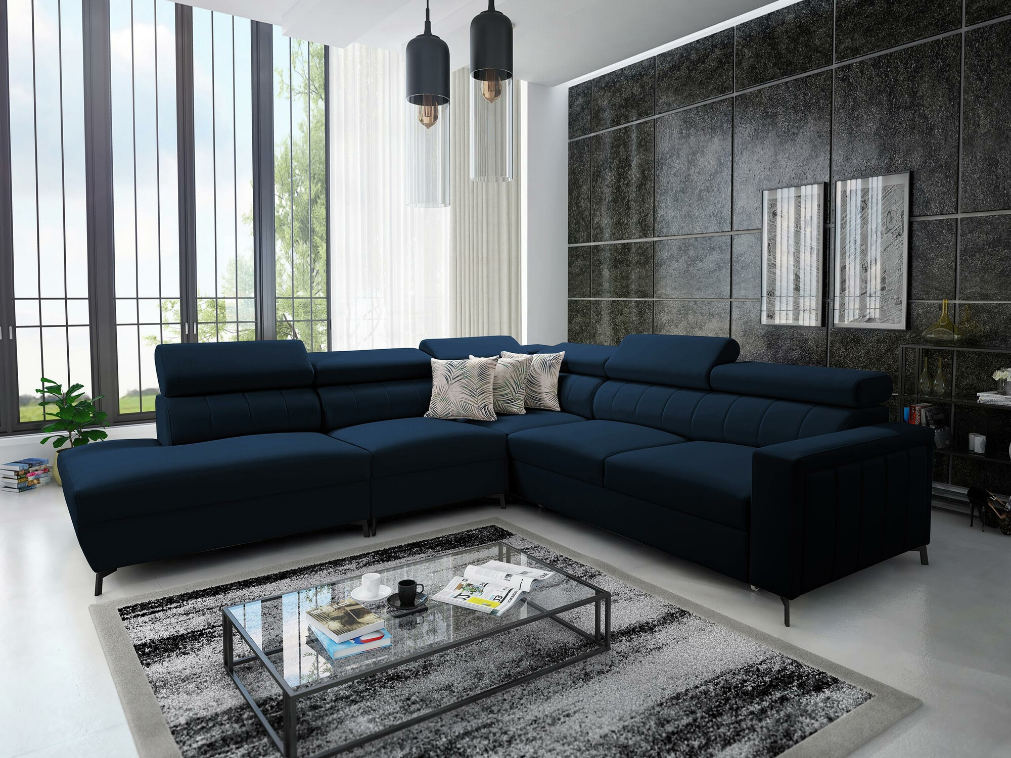 Stūra dīvāns Sarasota 156 (Mono 242 + Botanical 36)