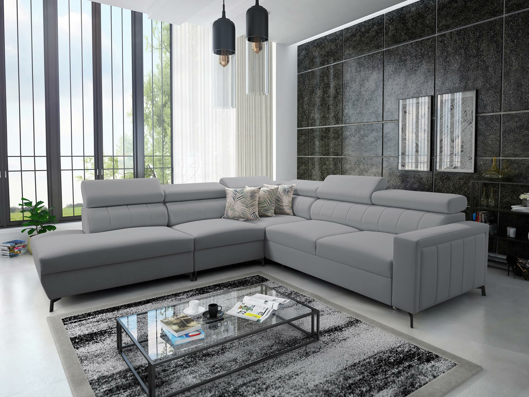 Stūra dīvāns Sarasota 156 (Mono 244 + Botanical 36)