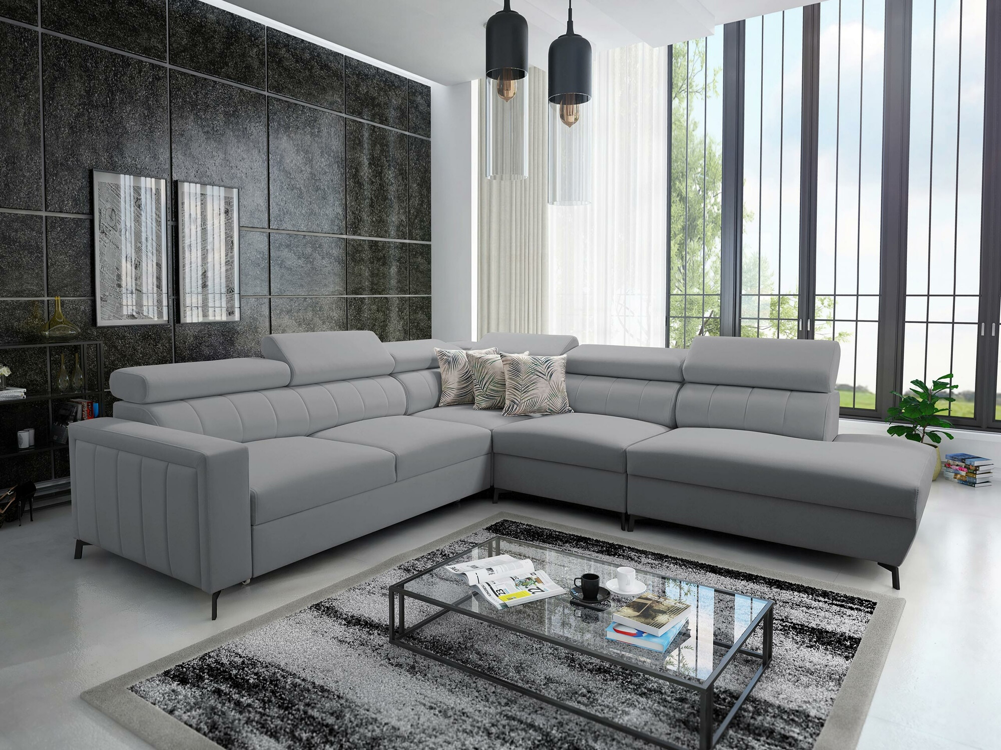 Stūra dīvāns Sarasota 156 (Mono 244 + Botanical 36)