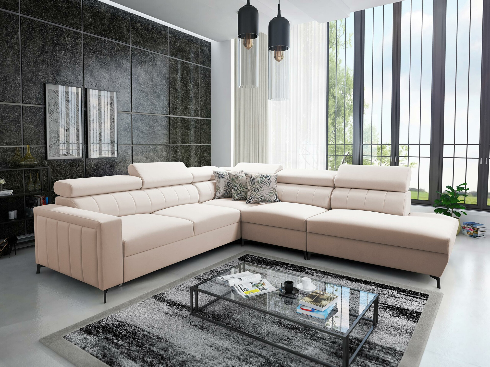 Угловой диван Sarasota 156 (Mono 231 + Botanical 36)