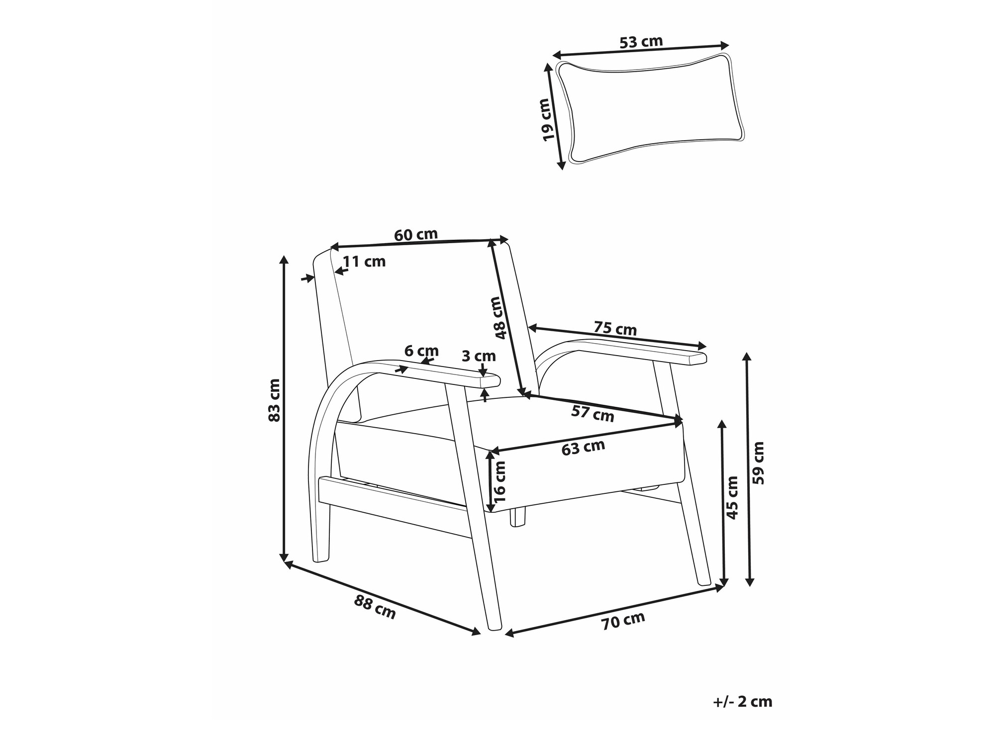 Кресло Berwyn 2296 (Белый + Темное дерево)