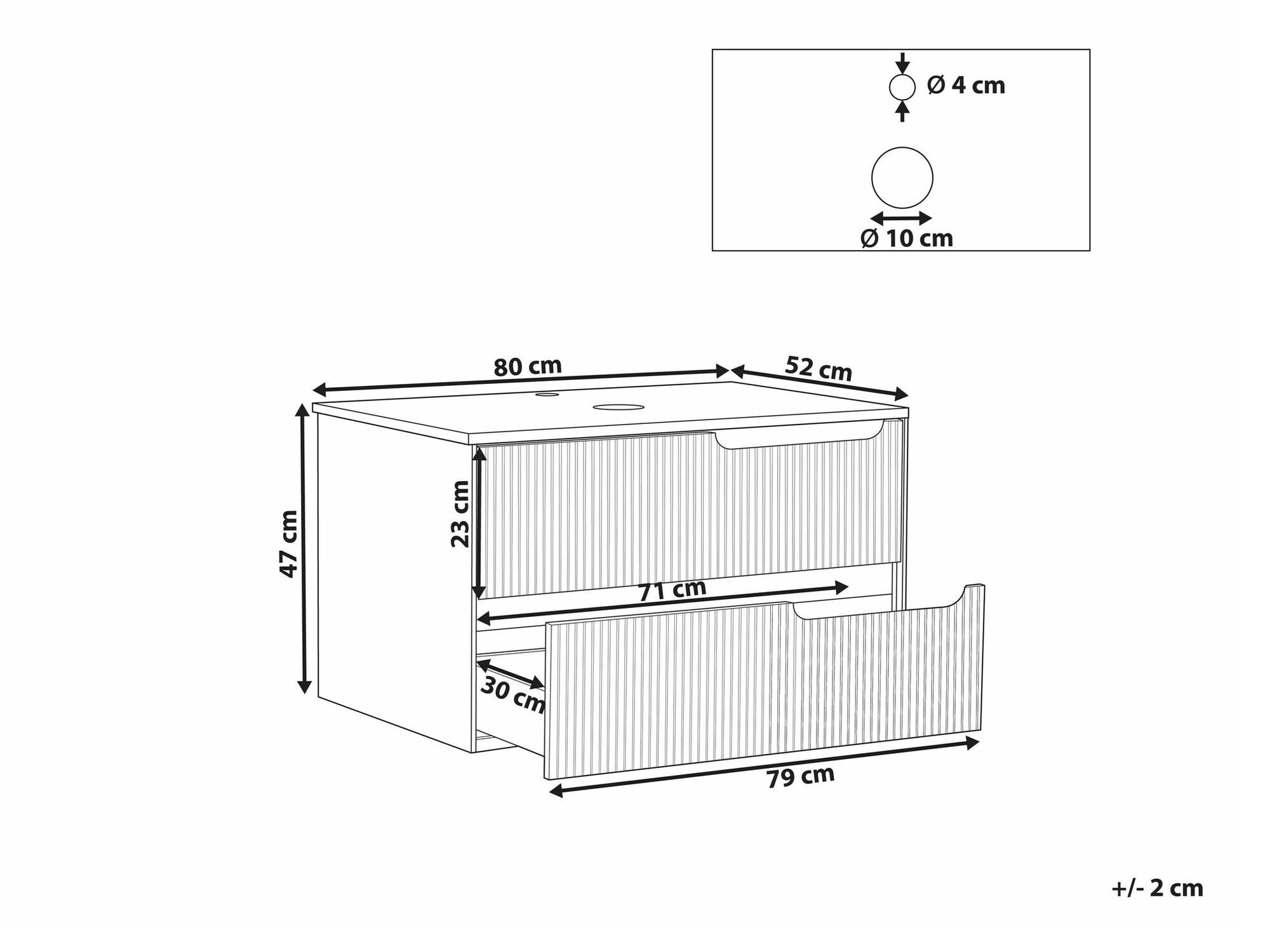 Piekarams vannas istabas skapītis izlietnei Berwyn 2307 (Melns)