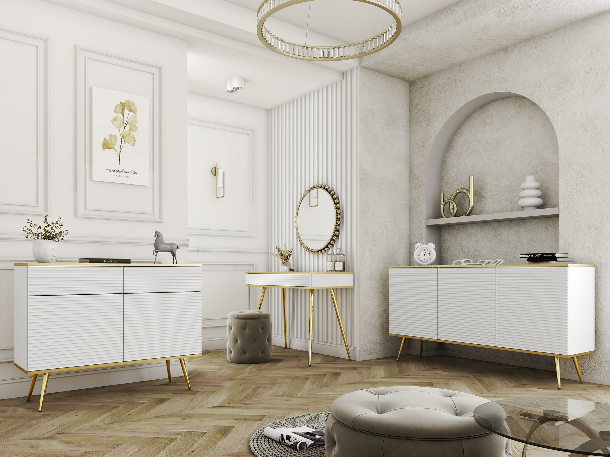 Консоль Felduno 106 (Белый + Золотой)