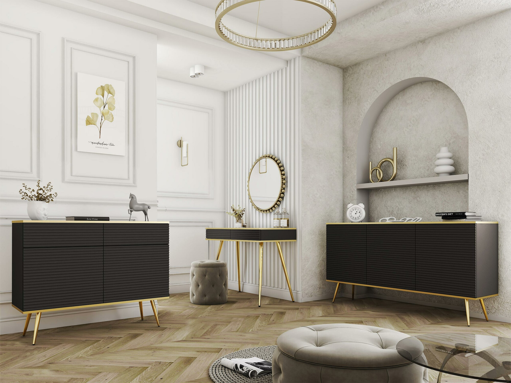 Консоль Felduno 106 (Чёрный + Золотой)