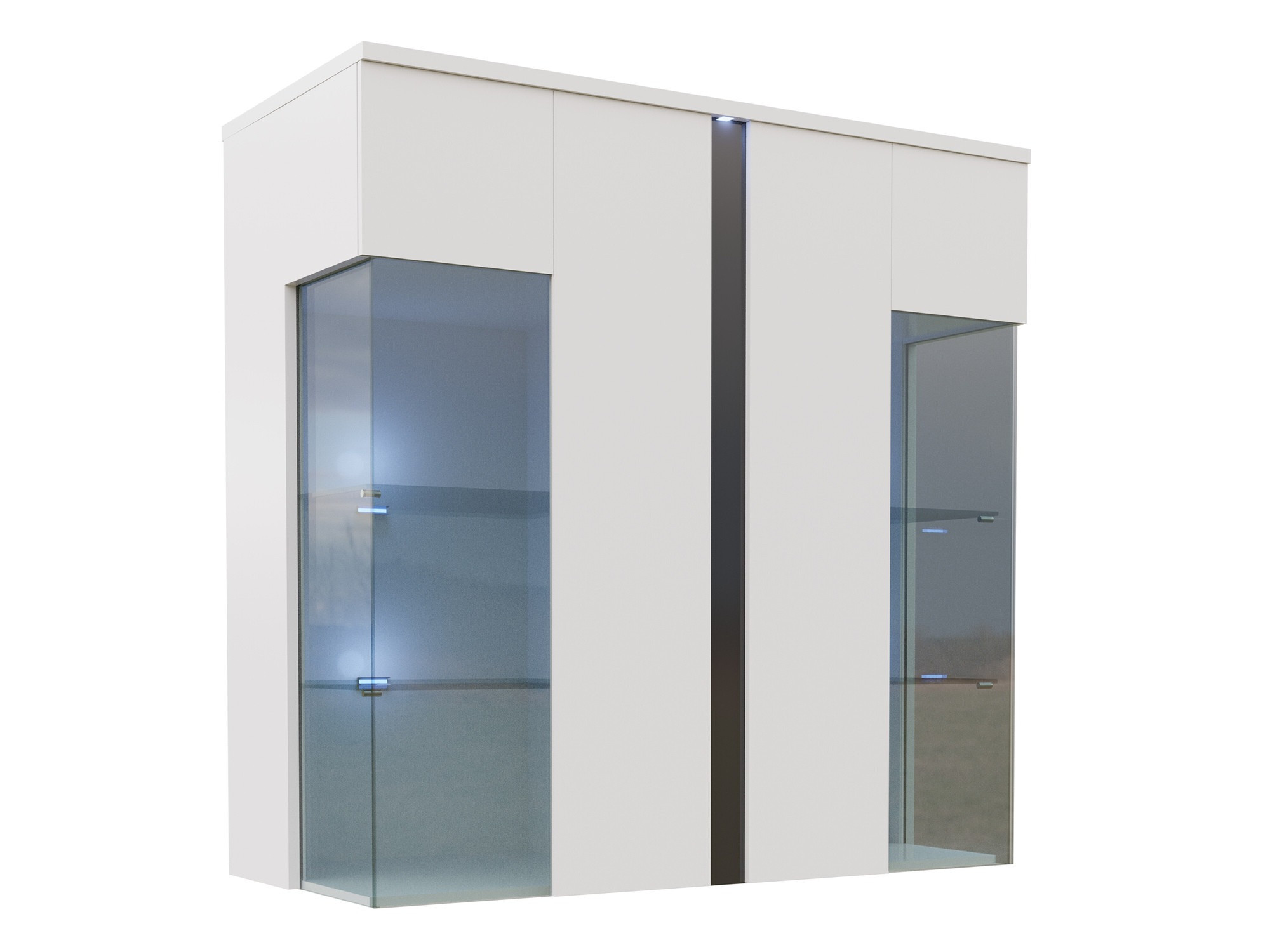 Skapis Florem III (Balts + Glancēts balts + Glancēts melns)