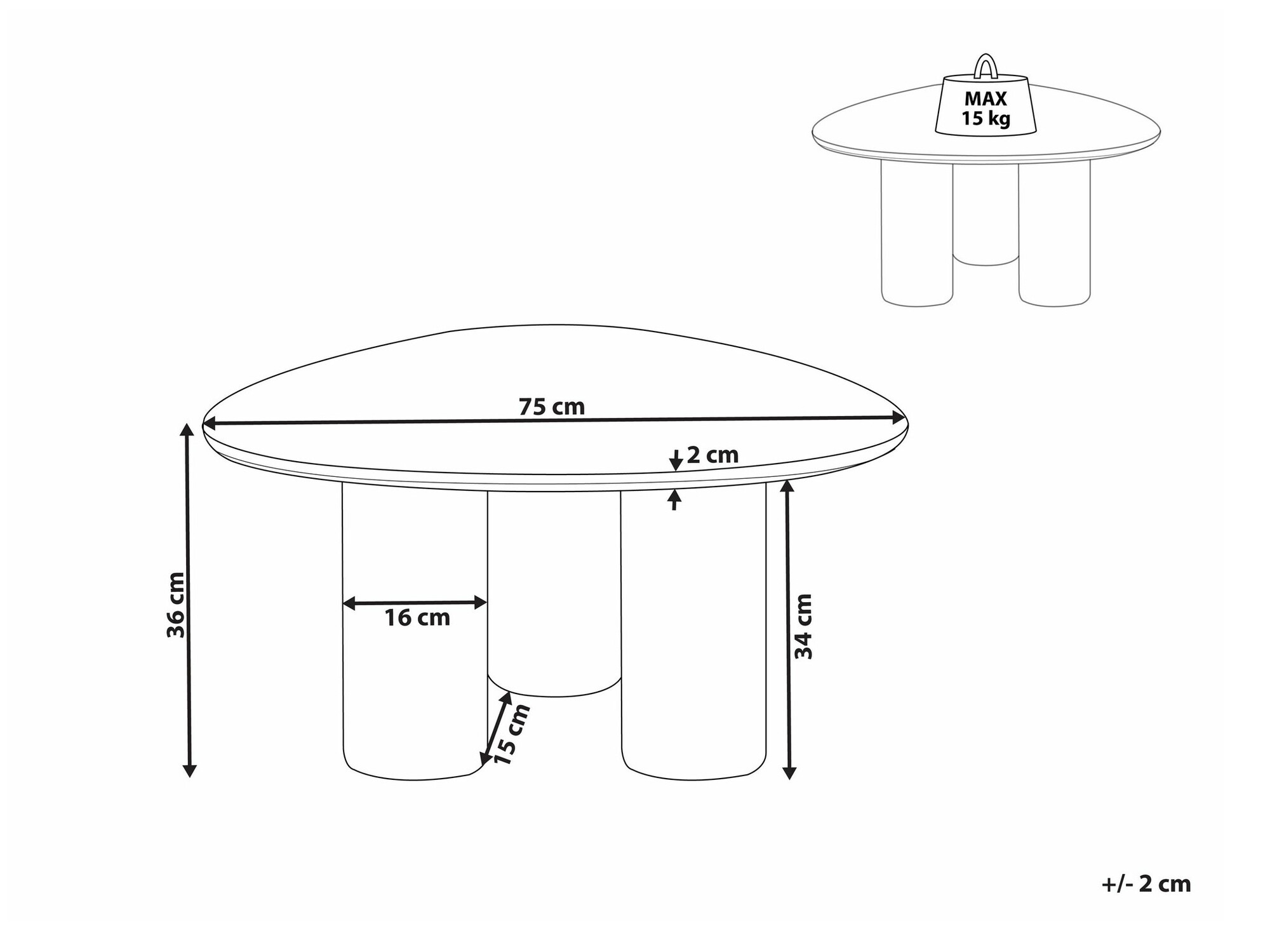 Žurnālu galdiņš Berwyn 2310 (Melns)