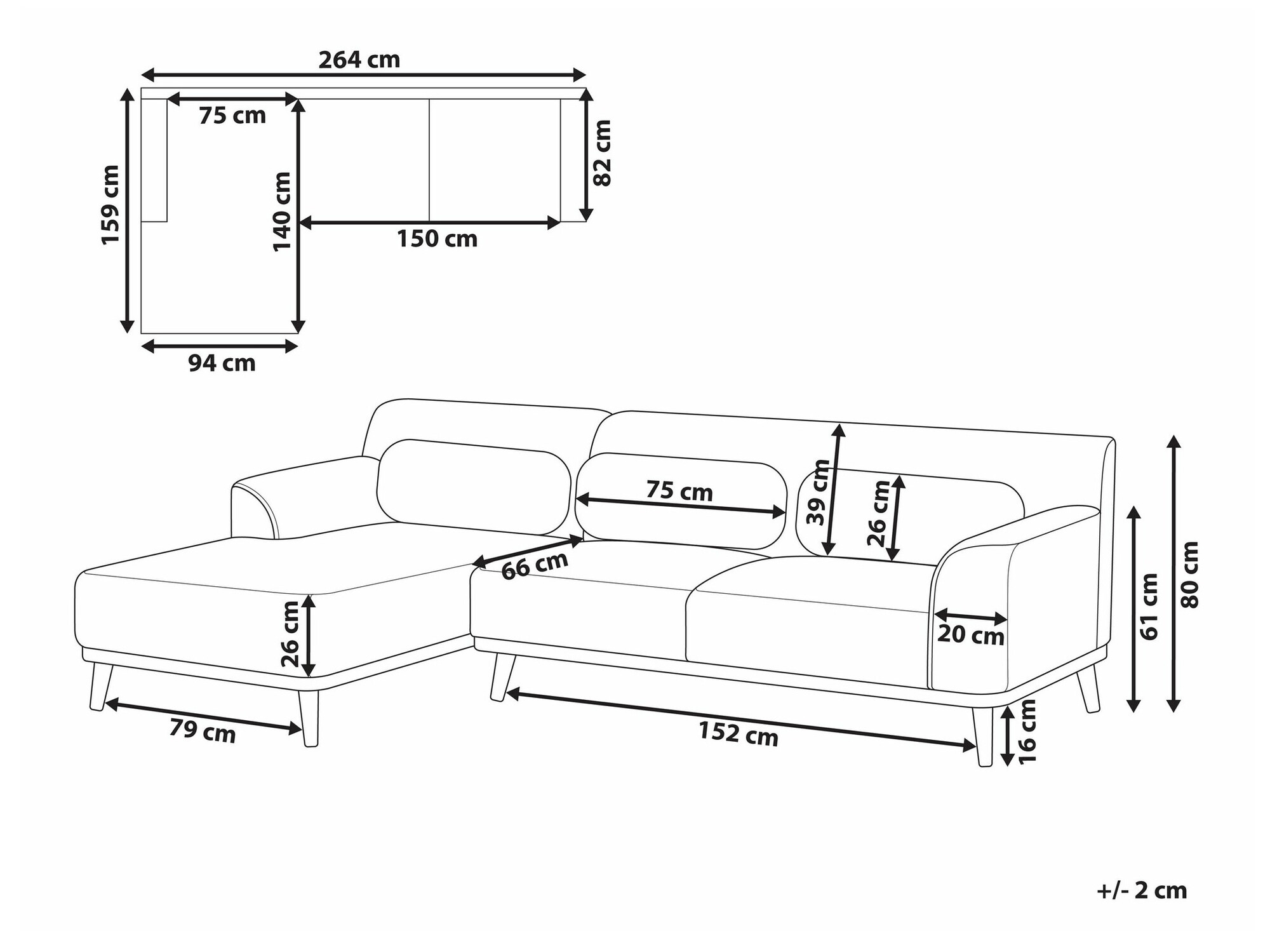 Stūra dīvāns Berwyn 1747 (Bēšs)