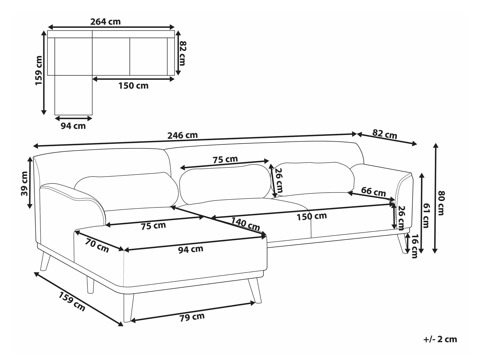 Угловой диван Berwyn 1747 (Белый)