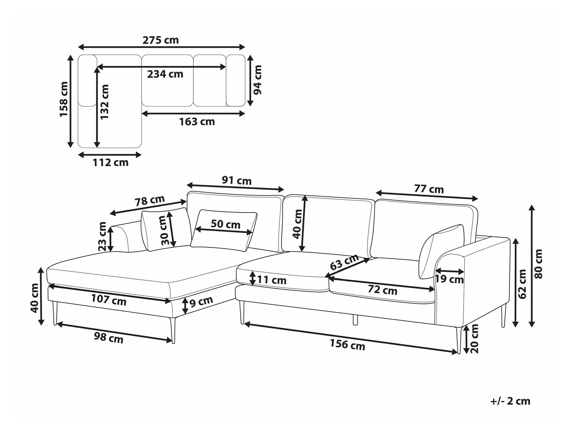 Угловой диван Berwyn 2319 (Оранжевый)
