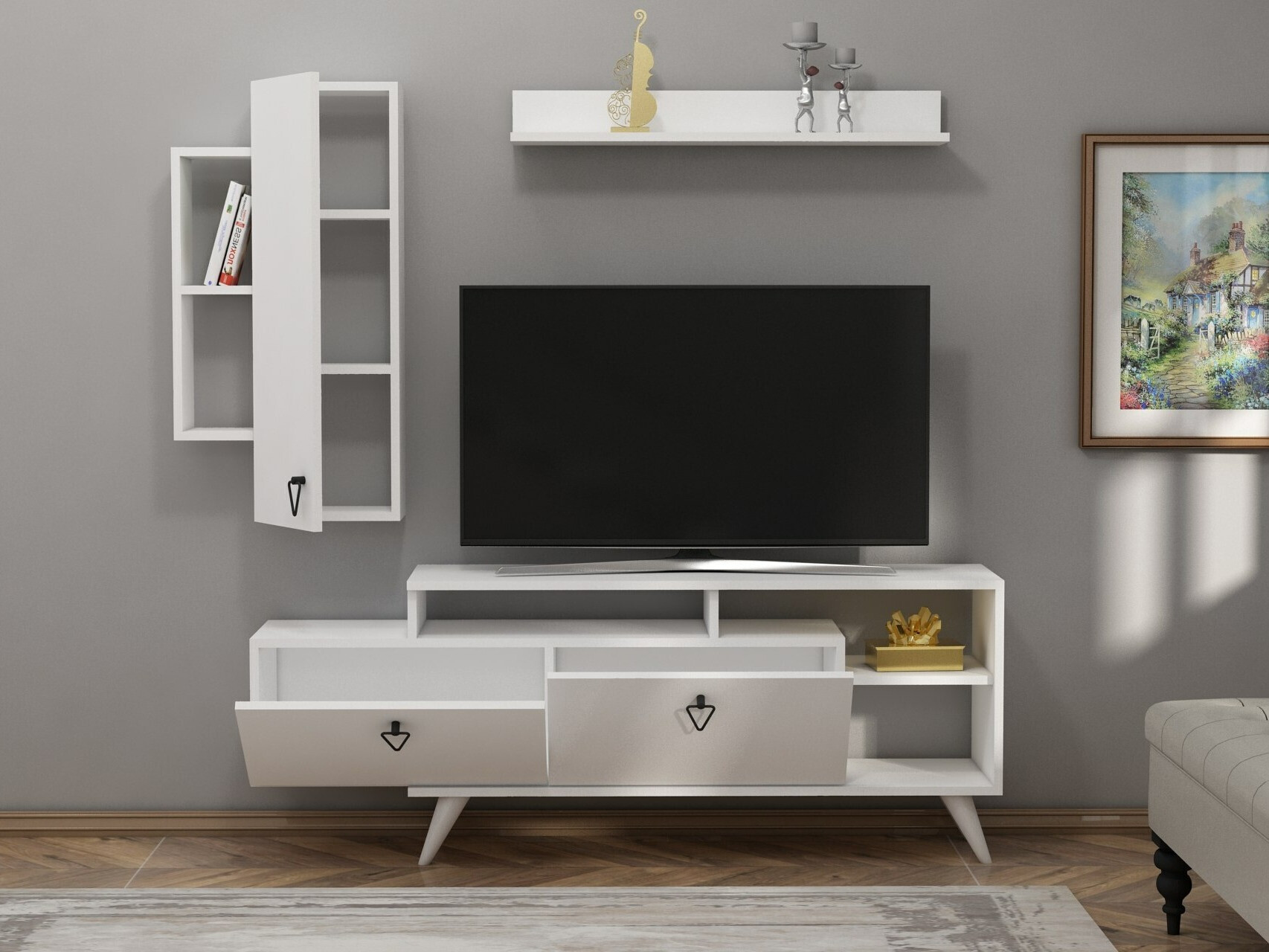 Viesistabas komplekts Kailua 2294 (Balts)