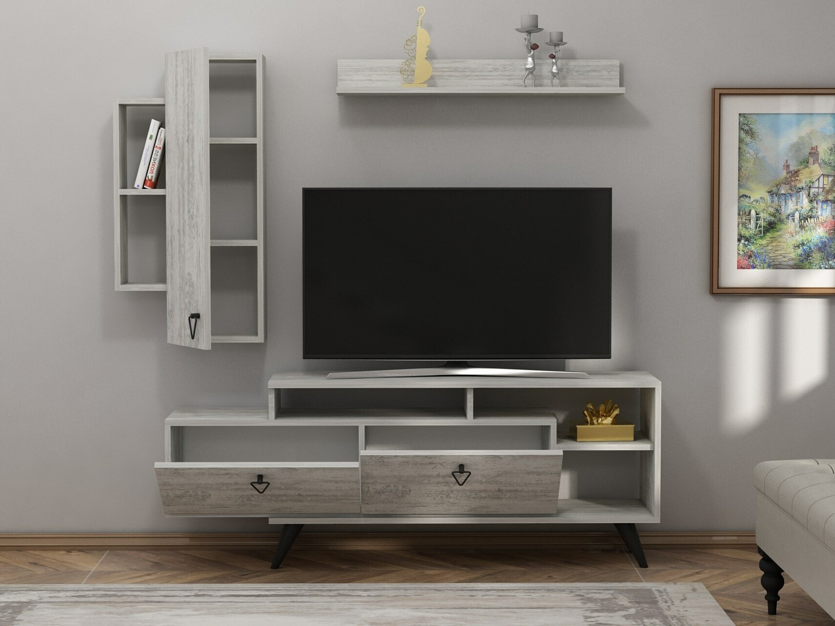 Viesistabas komplekts Kailua 2294 (Pelēks)