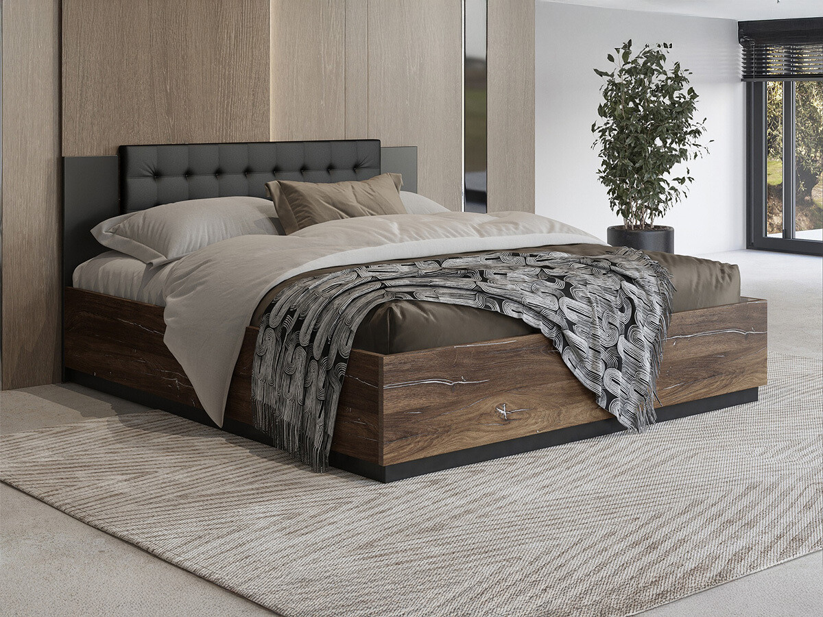 Кровать Felelie 104 (Tamus Flagstaf дуб + Серебряный)