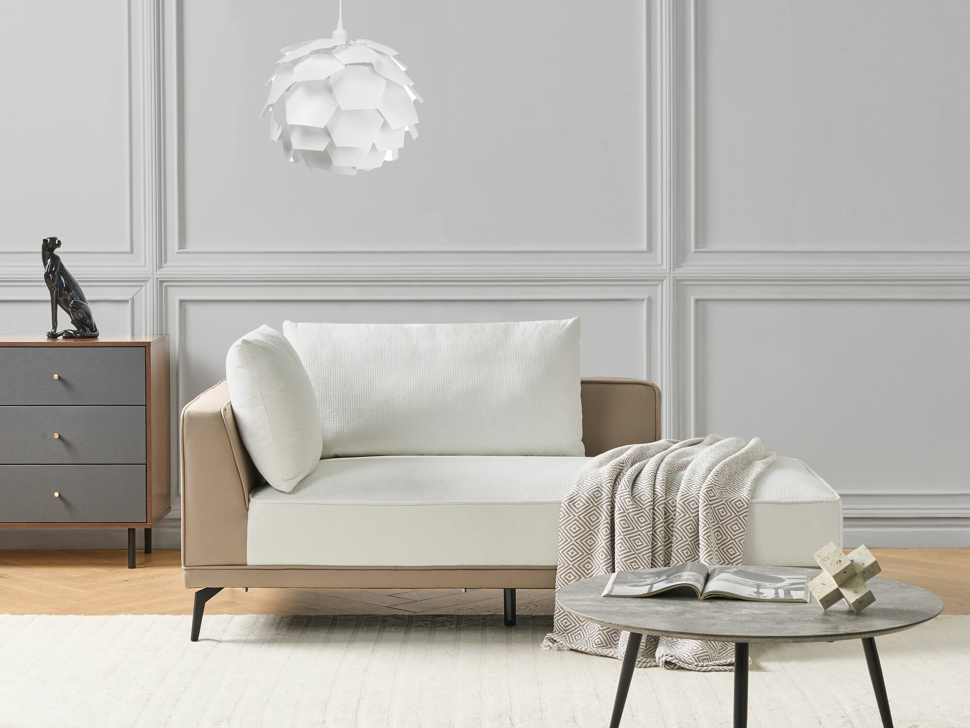 Moduļu stūra dīvāns Berwyn 2326 (Balts)