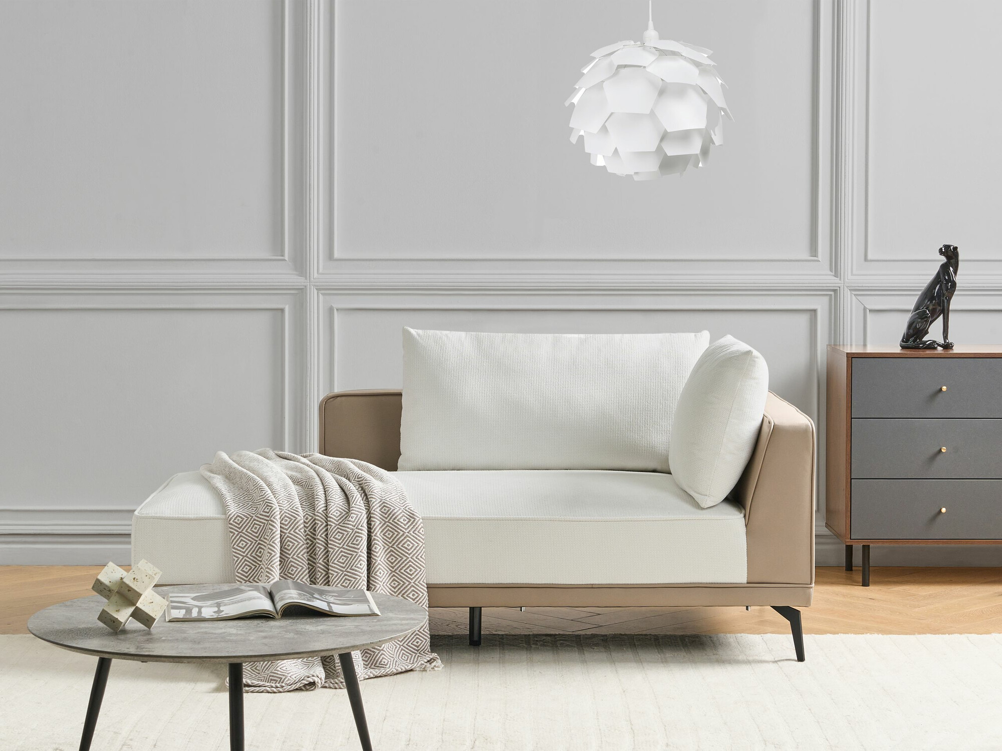 Moduļu stūra dīvāns Berwyn 2326 (Balts)