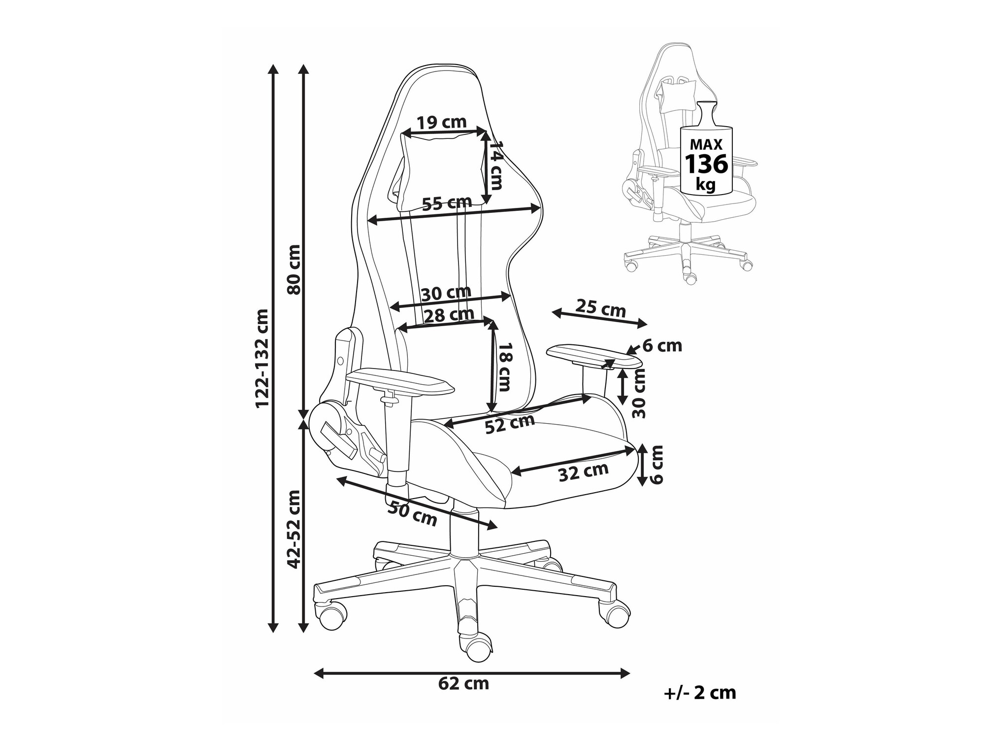 Spēļu krēsls Berwyn 936 (Melns)