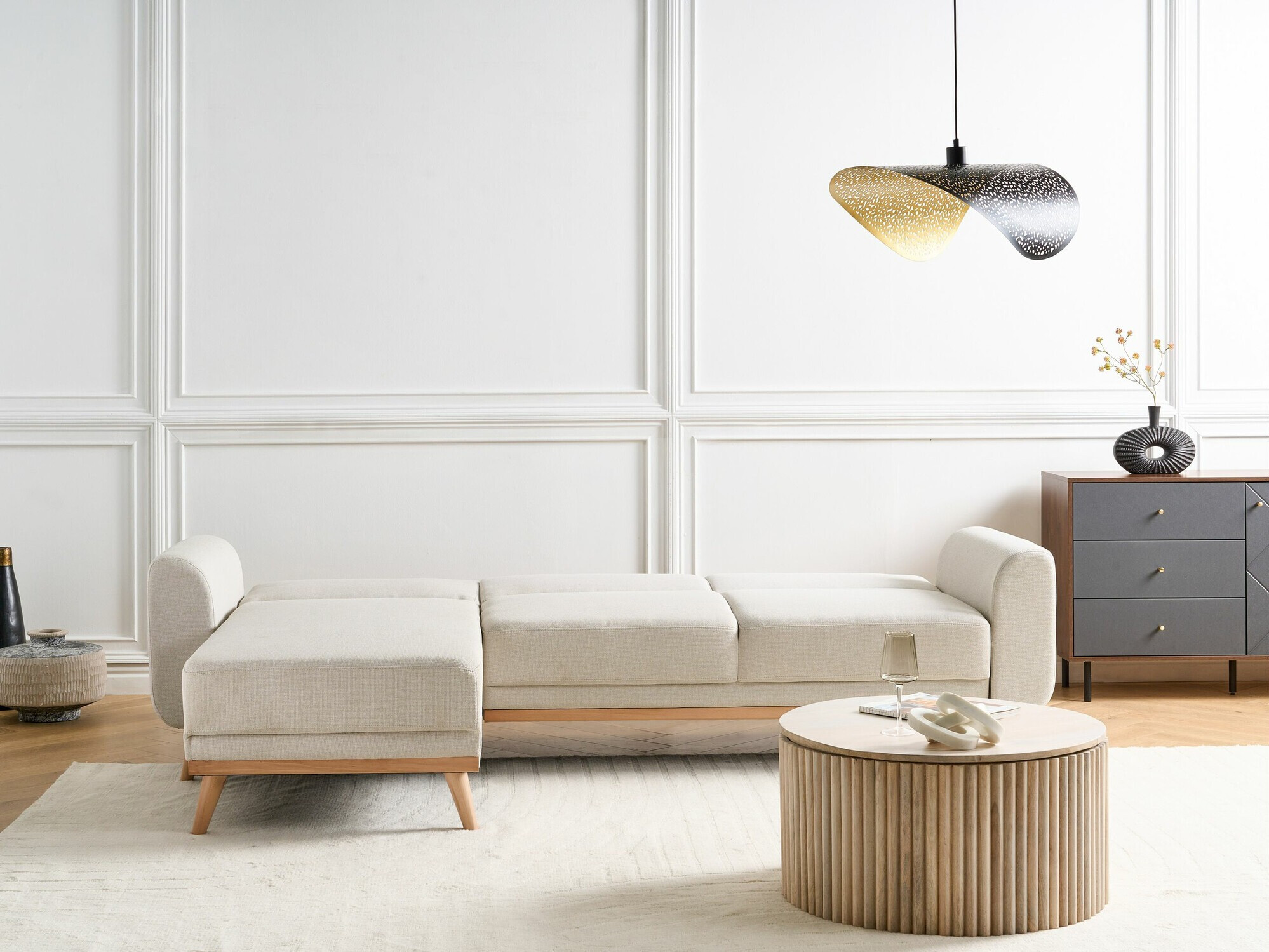 Stūra dīvāns Berwyn 2323 (Bēšs)