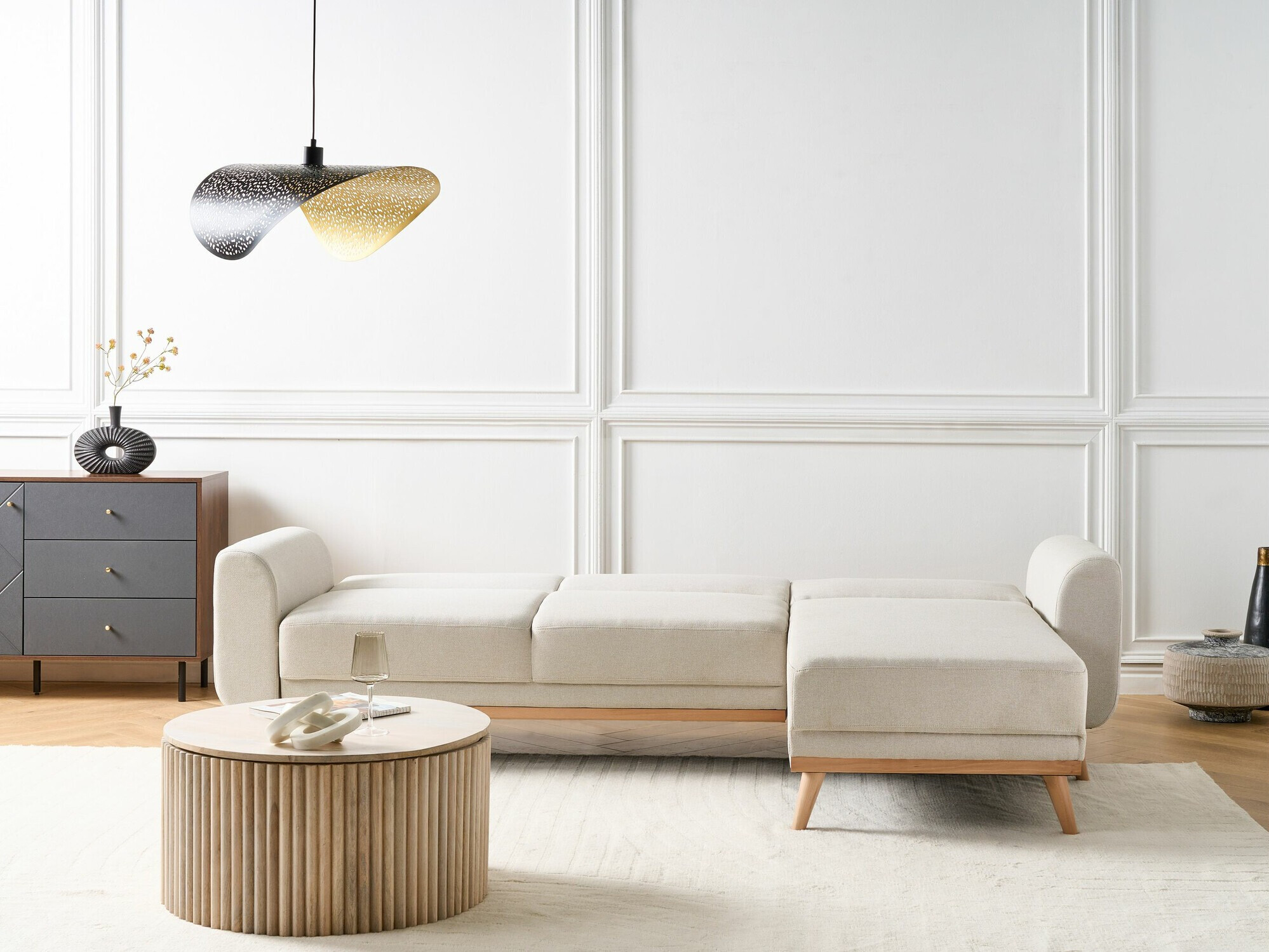 Stūra dīvāns Berwyn 2323 (Bēšs)