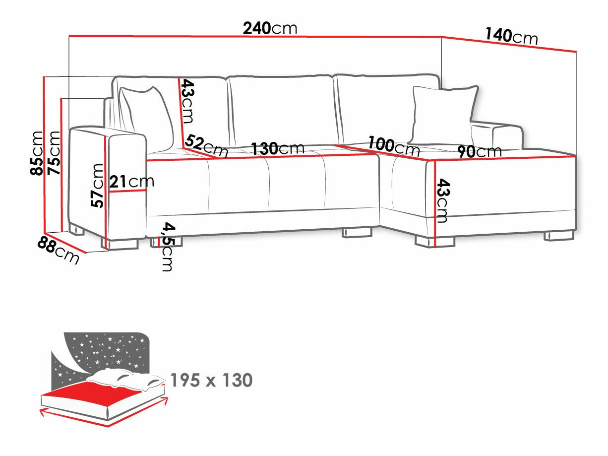 Stūra dīvāns Columbus 103