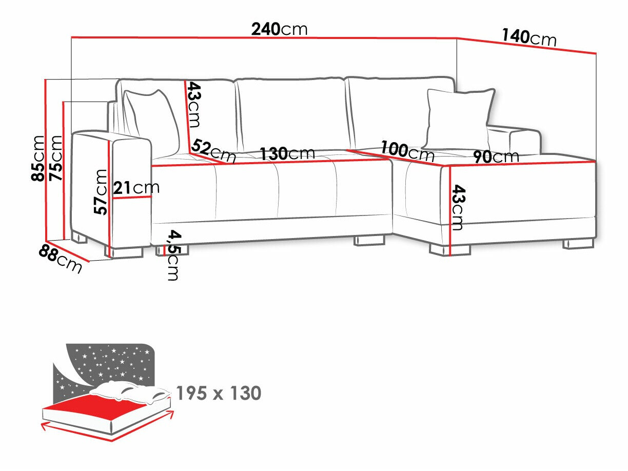Stūra dīvāns Columbus 103