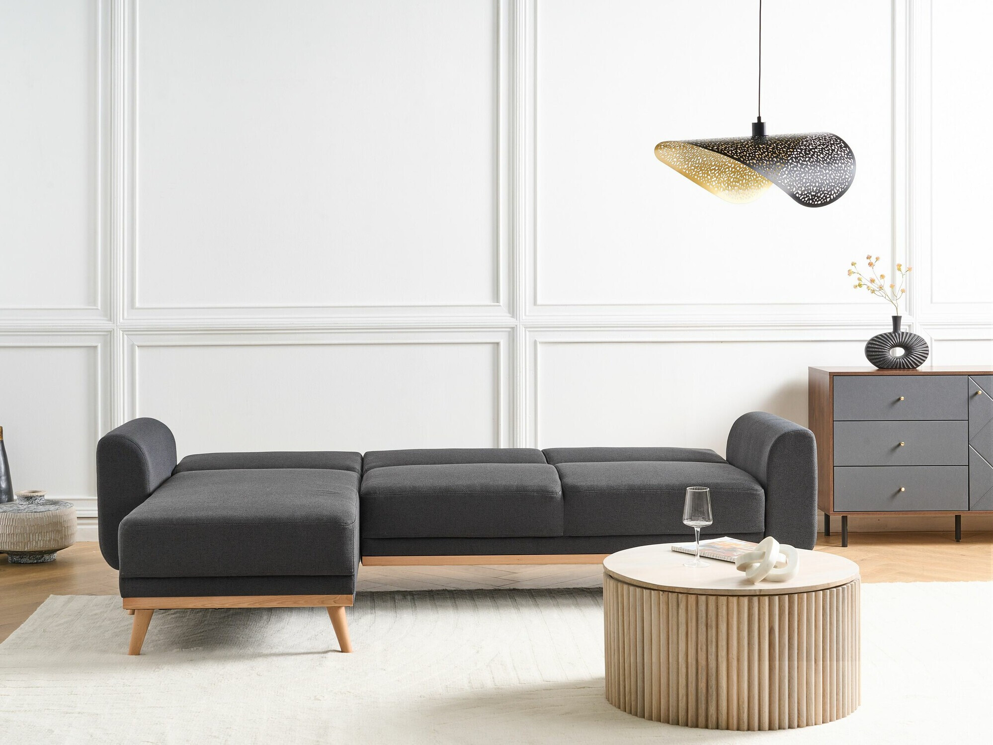 Угловой диван Berwyn 2323 (Чёрный)