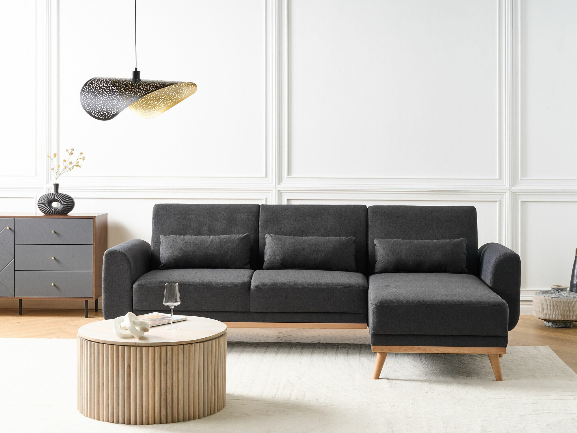 Угловой диван Berwyn 2323 (Чёрный)