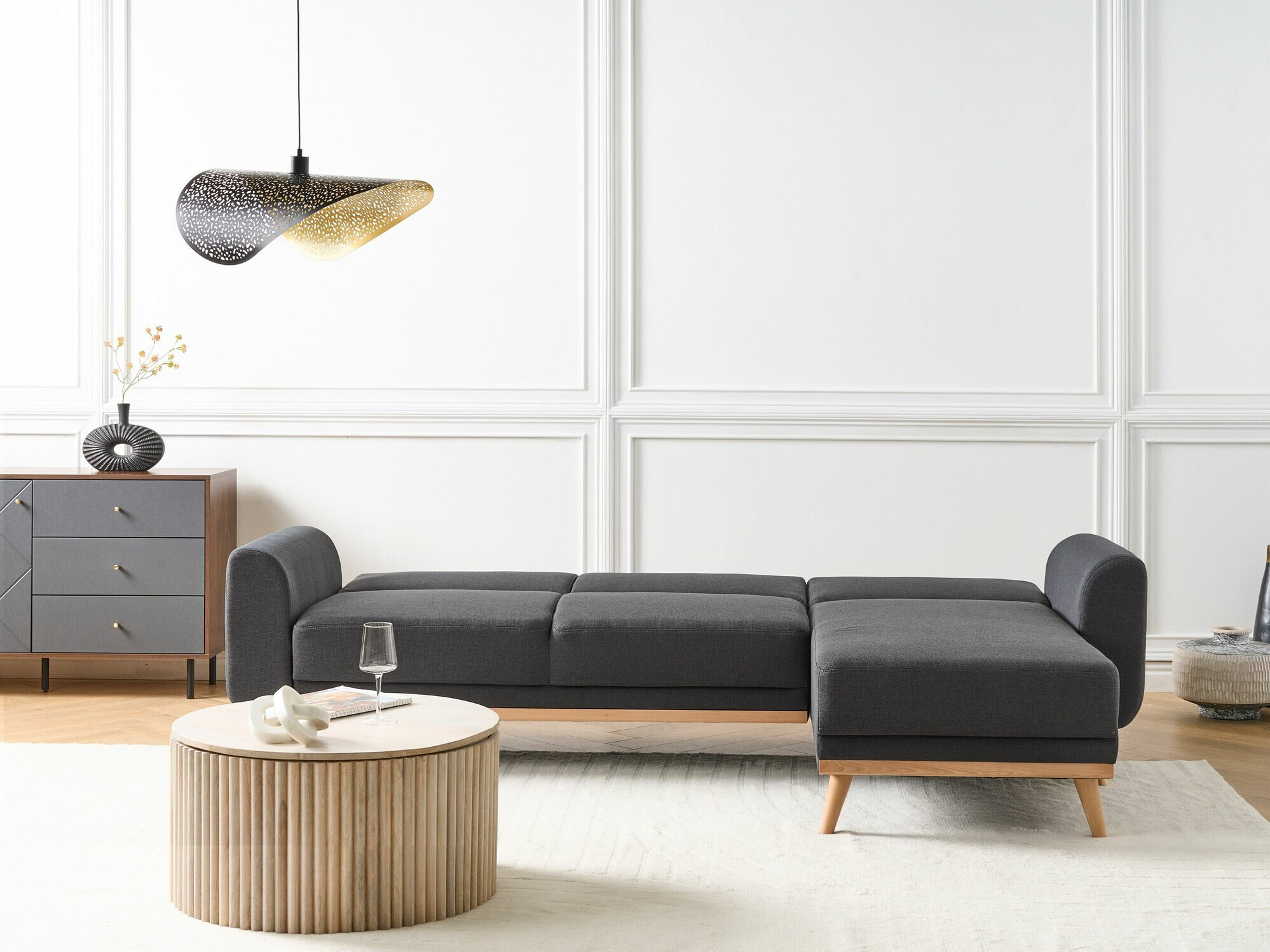 Угловой диван Berwyn 2323 (Чёрный)