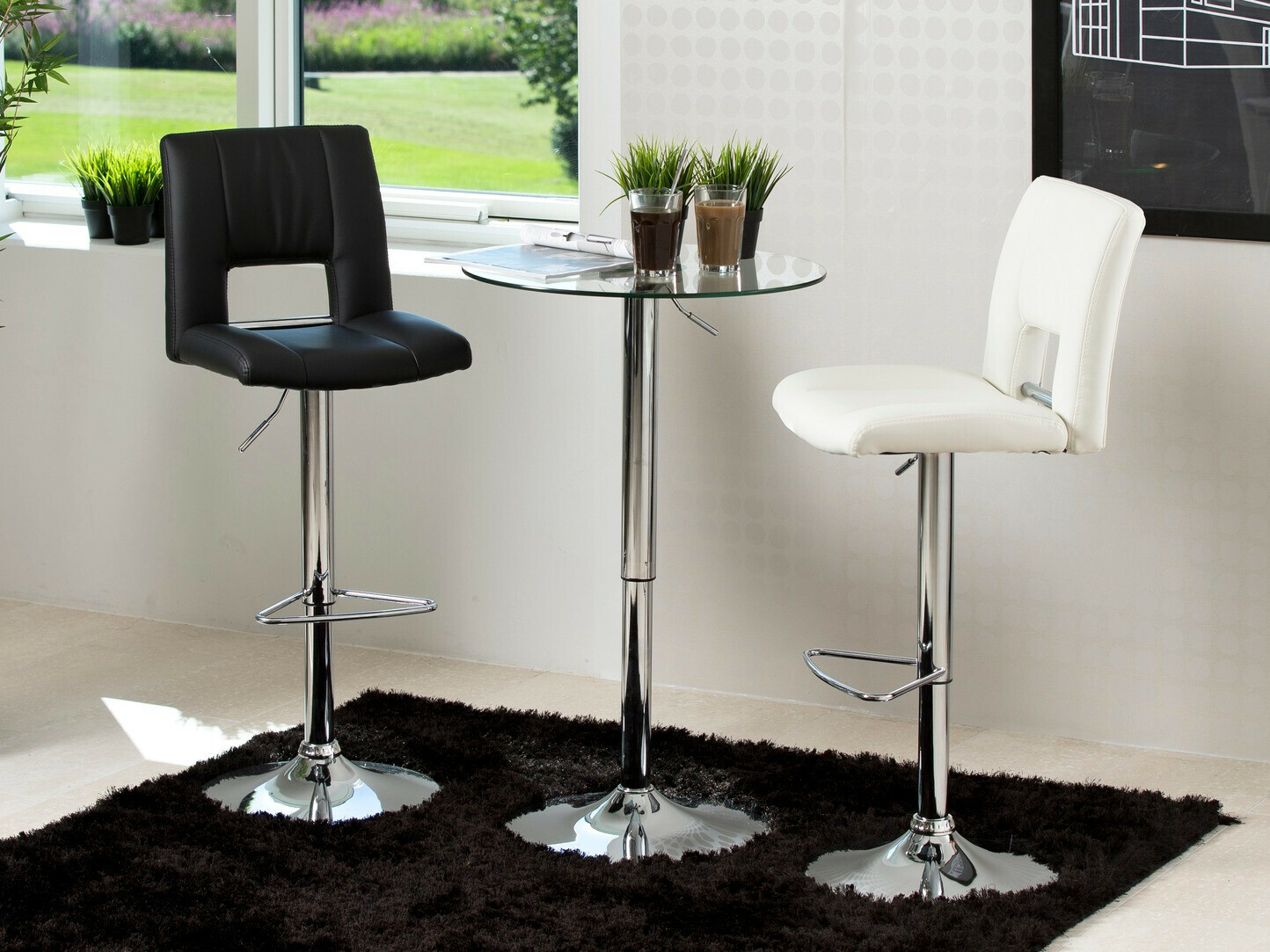 Низкий барный стул Norsica 145 (Белый + Серебряный)