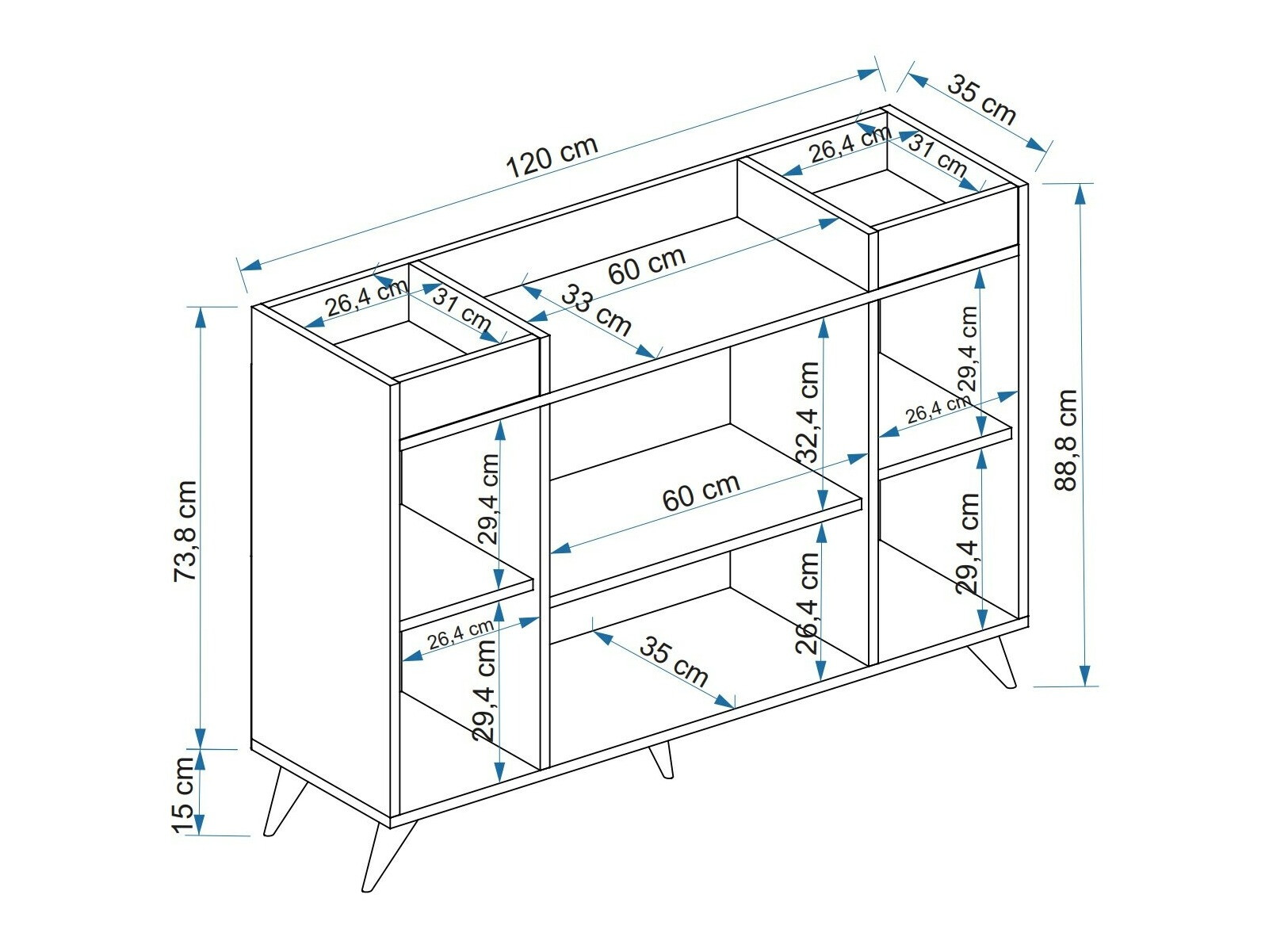 Skapis Kailua 2315 (Pelēks)