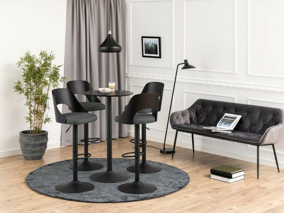 Zemais bāra krēsls Norsica 606 (Pelēks + Melns)