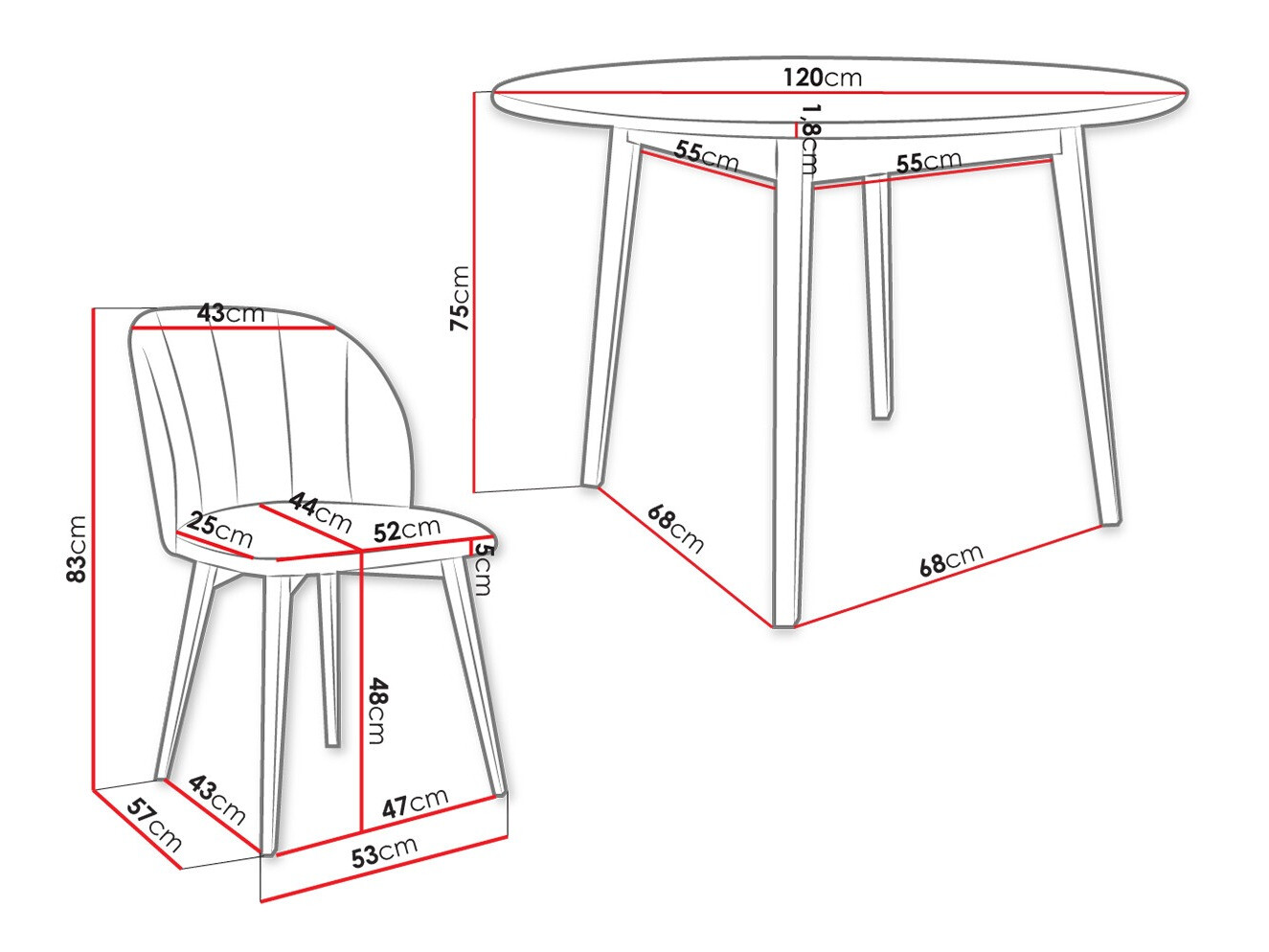 Ēdamistabas komplekts Racine 136 (Melns)