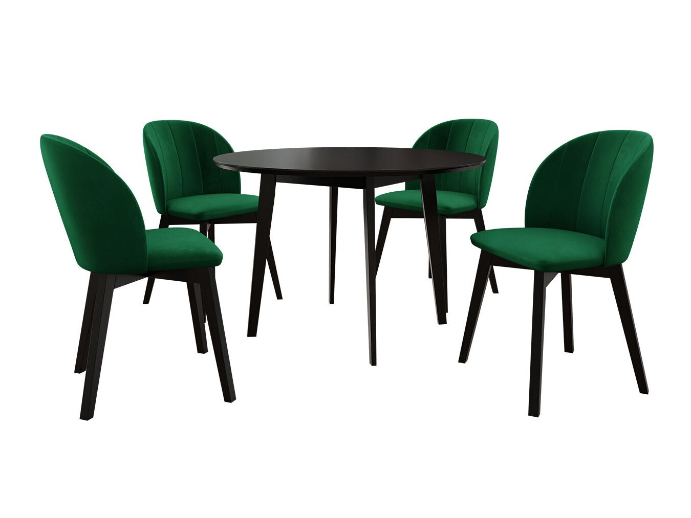 Ēdamistabas komplekts Racine 136 (Melns)